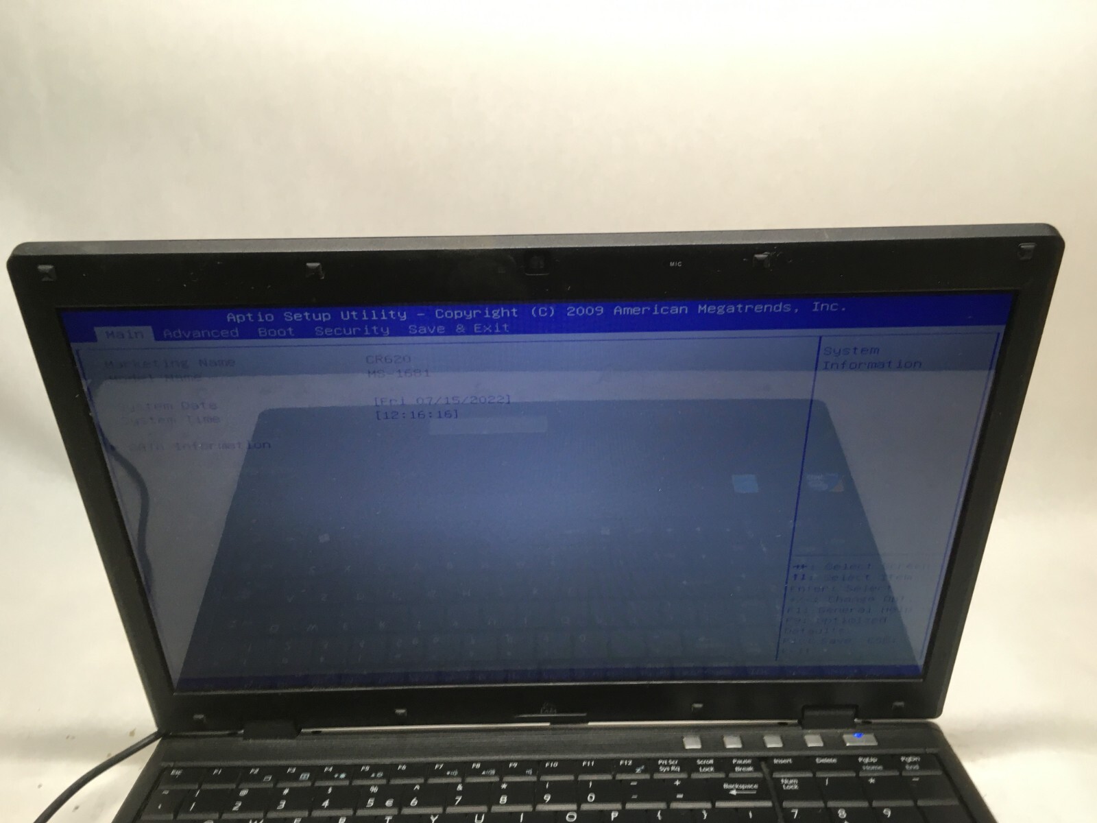LAM MS-1681 15″ (AS IS) Intel Core i5-2520M @ 2.5 GHz – JZ