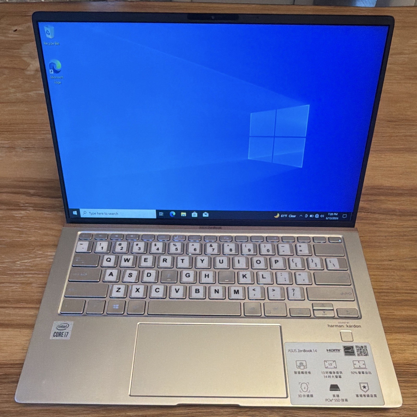 ASUS ZenBook UX434FAW i7-10810U 32GB RAM 256GB SSD 14” Win10 Pro Tested