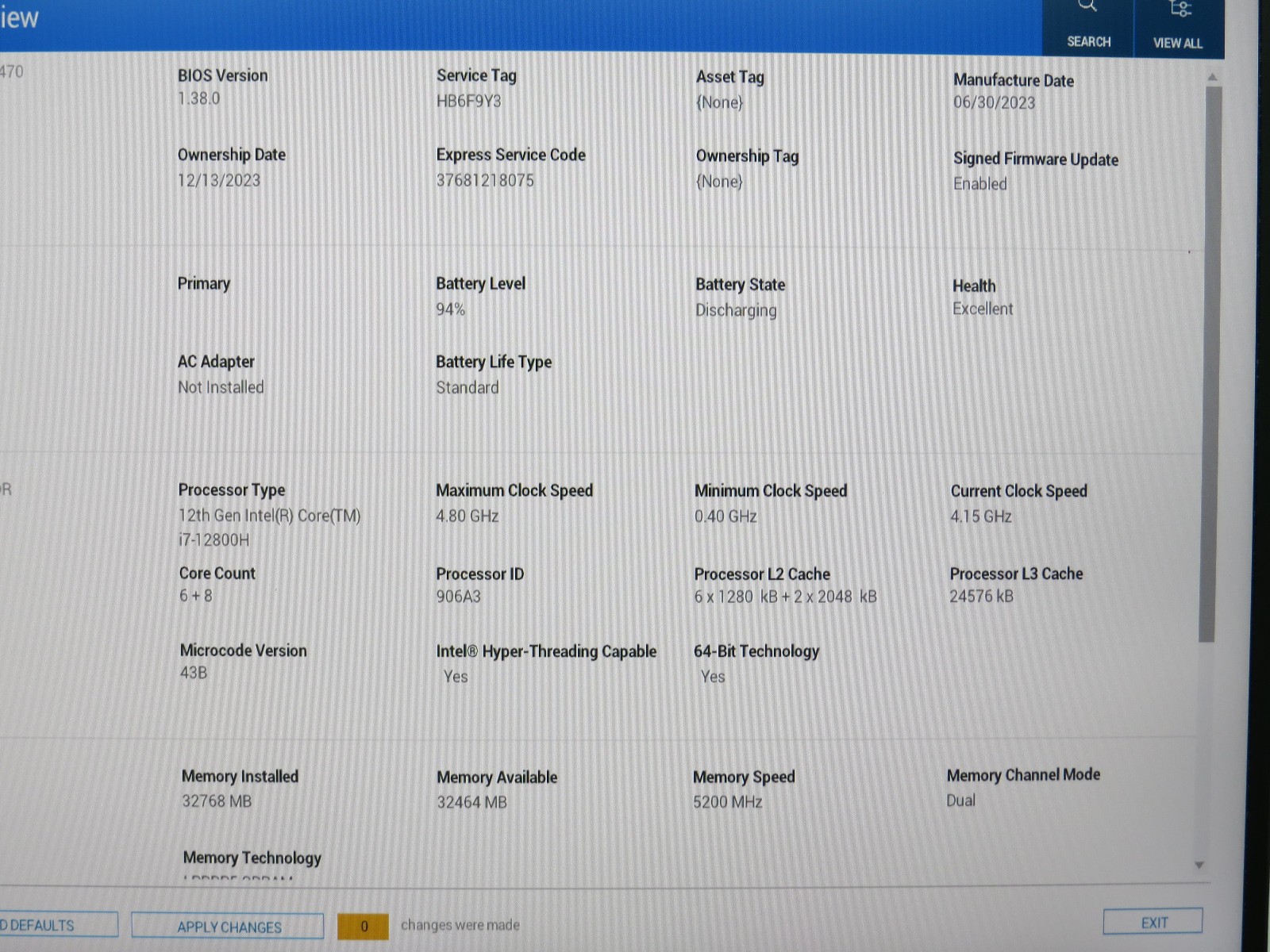 Dell Precision 5470 i7-12800H @ 2.4GHz 32GB DDR5 2.05 TB SSD RTX A1000 Win 11 P