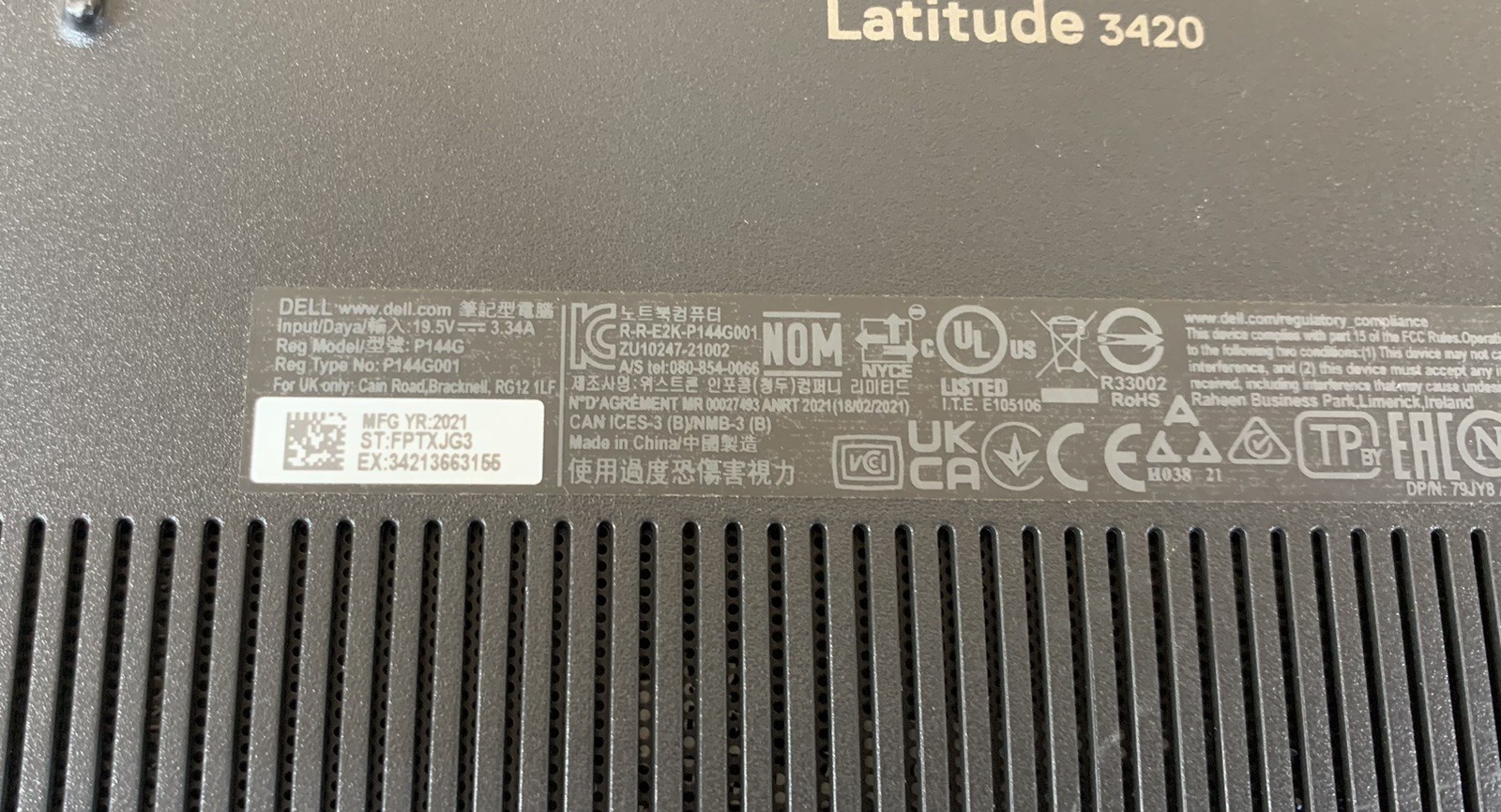 Dell Latitude 3420 Intel Core i5-1135G7 NO RAM NO SSD NO OS *FOR PARTS/REPAIR*