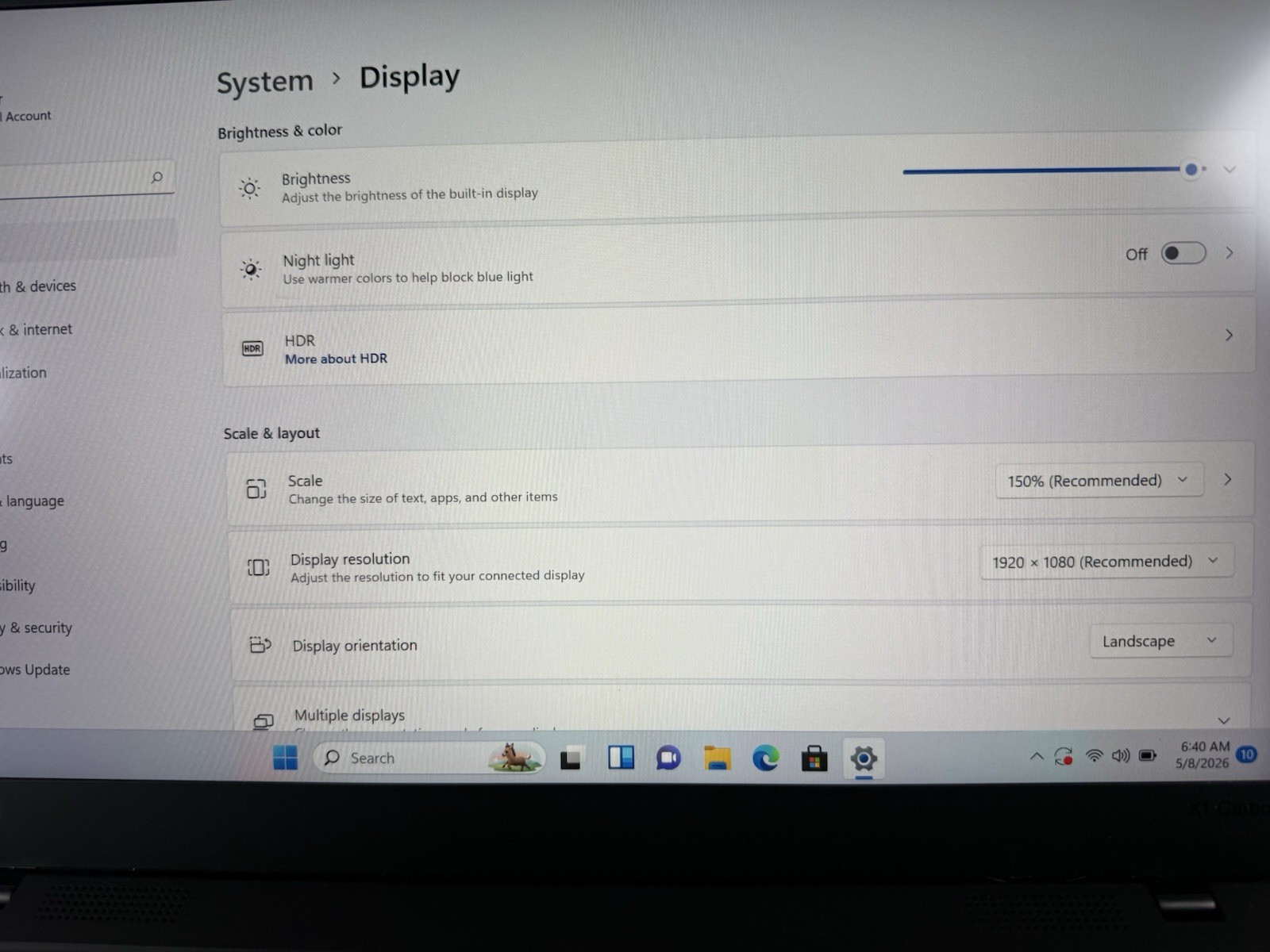 Lenovo ThinkPad X1 Carbon Gen 8 14″ i7-10610U 1.8Ghz 16GB RAM 512GB SSD WIN 11