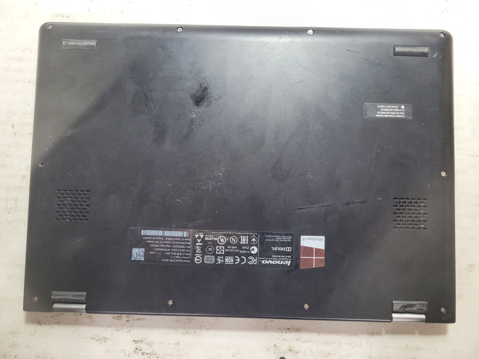 Lenovo yoga 2 11 w/Pentium N3540, 4GB RAM Laptop for Parts/Repair #0157