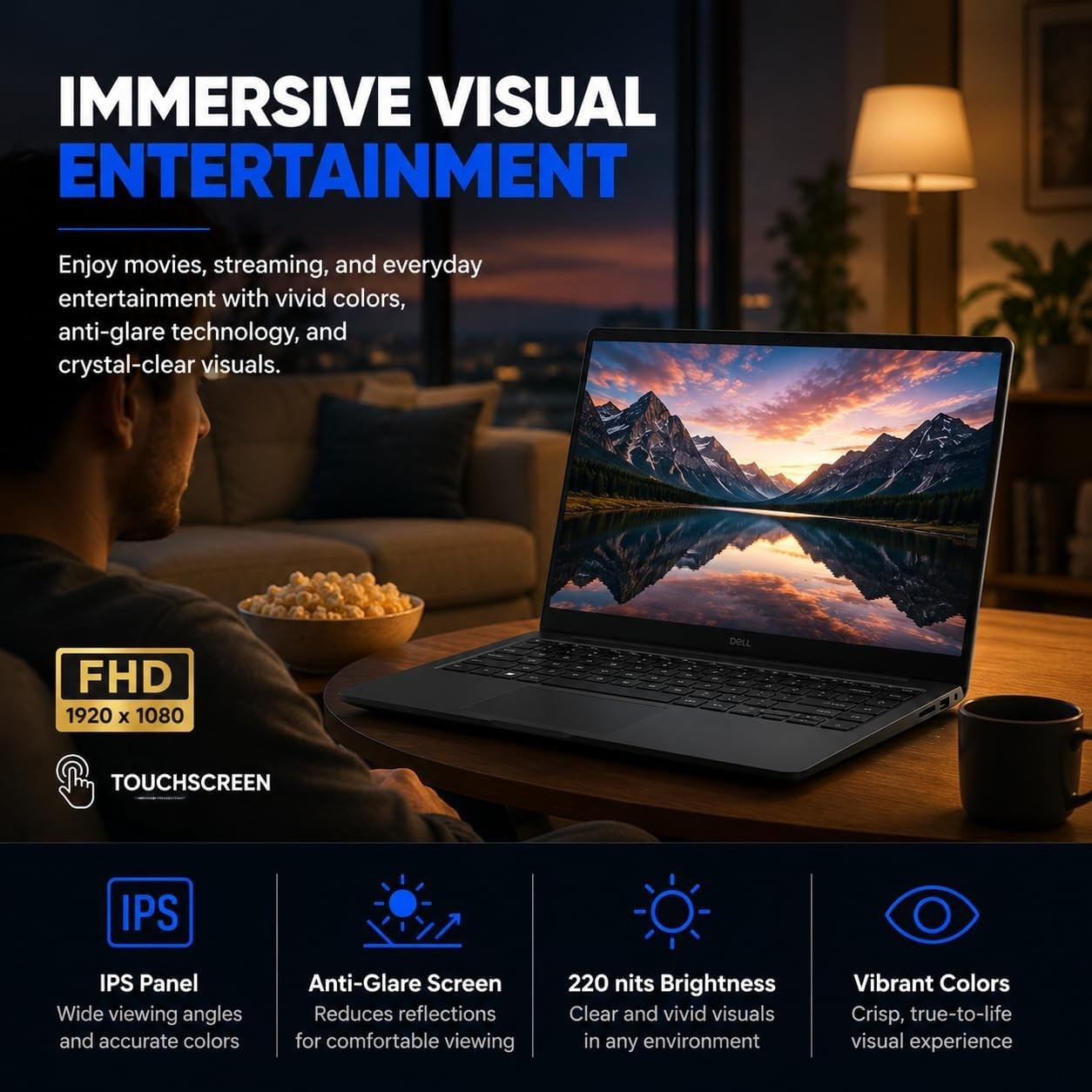 Dell 2026 DC15250 15.6″ FHD Touchscreen Laptop, 16 GB DDR5 512 GB SSD, Intel i7