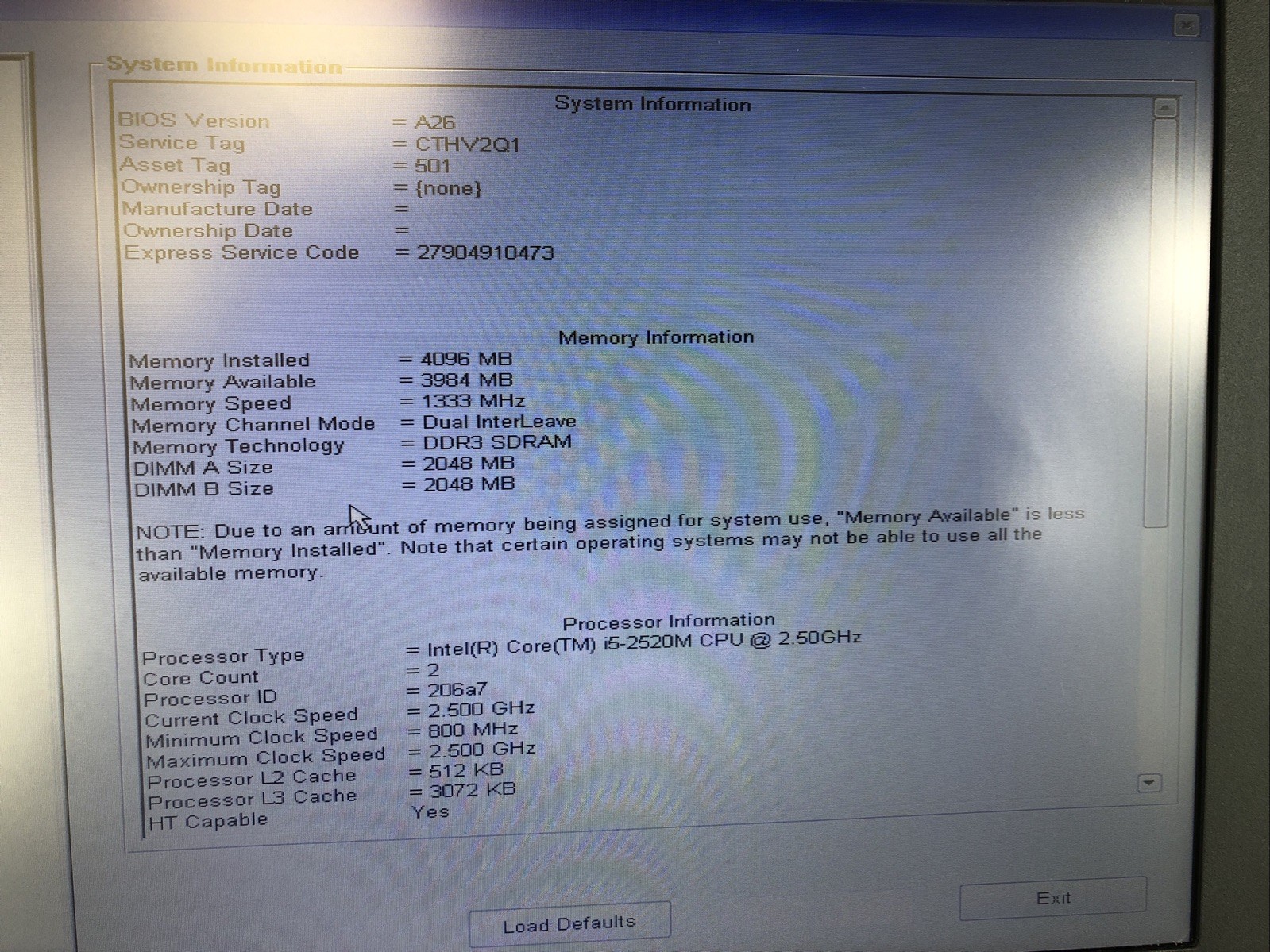 DELL LATITUDE E6420 Intel Core i5-2520M 2.50 GHZ + 4 GB No HD/OS/Battery – WORKS
