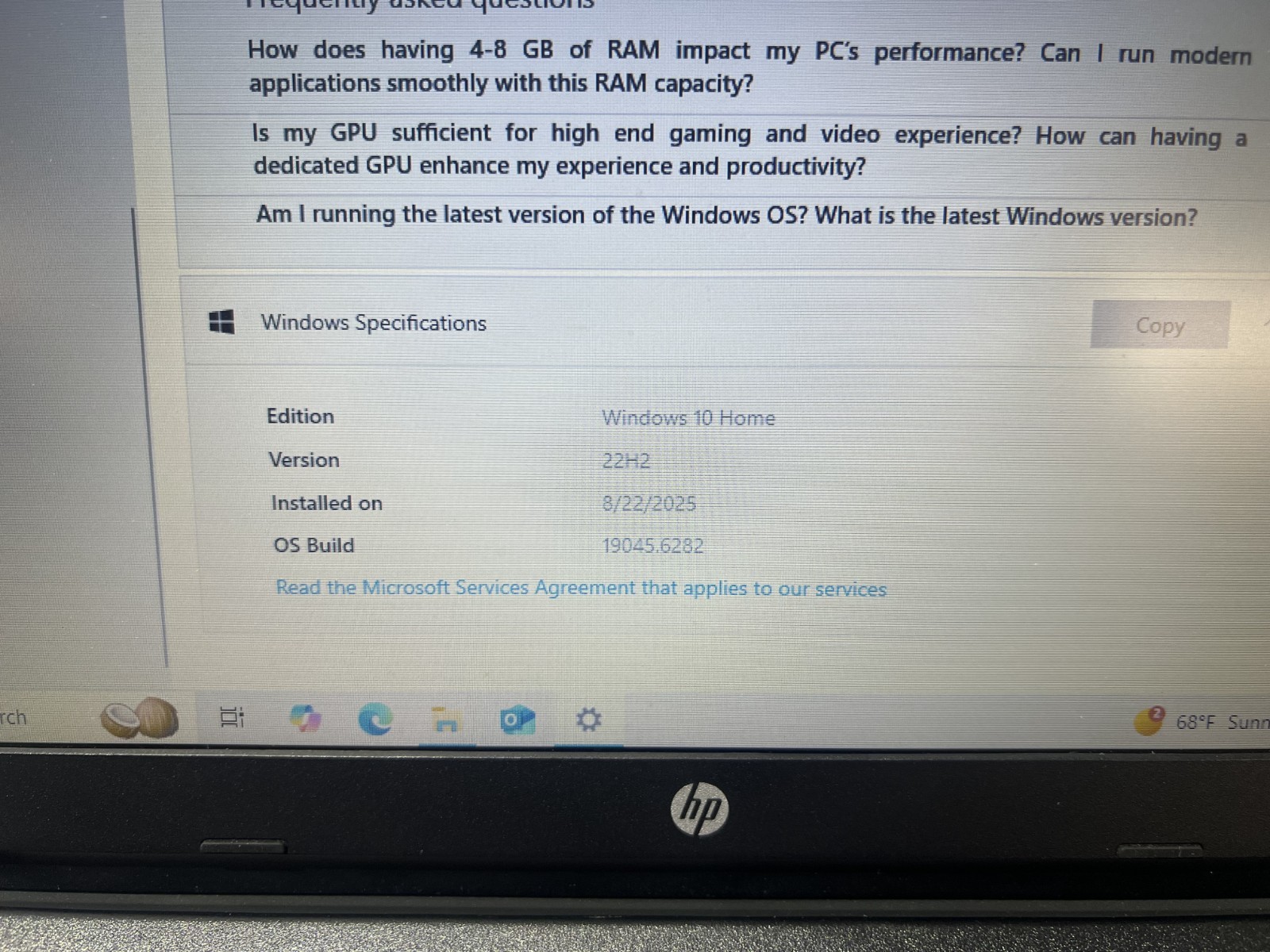 HP 255 G4 NOTEBOOK AMD A8-7410 APU 8GB RAM 256GB SSD W10H W/CHARGER