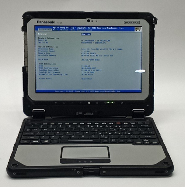 Panasonic ToughBook CF-20 m5-6Y57 VPRO@1.10GHZ 8GB RAM 256GB M.2 WIN11P WH456*!