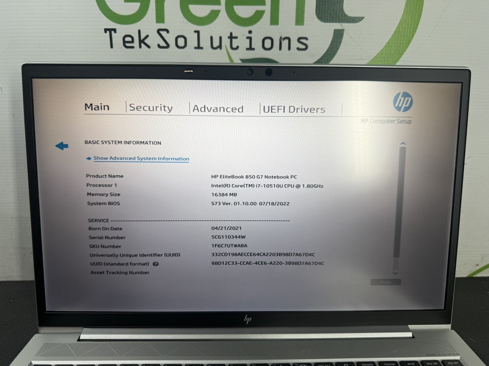 HP EliteBook 850 G7 15.6″ i7-10510U 1.8GHz 16GB DDR4 256GB SSD w/ AC Adapter
