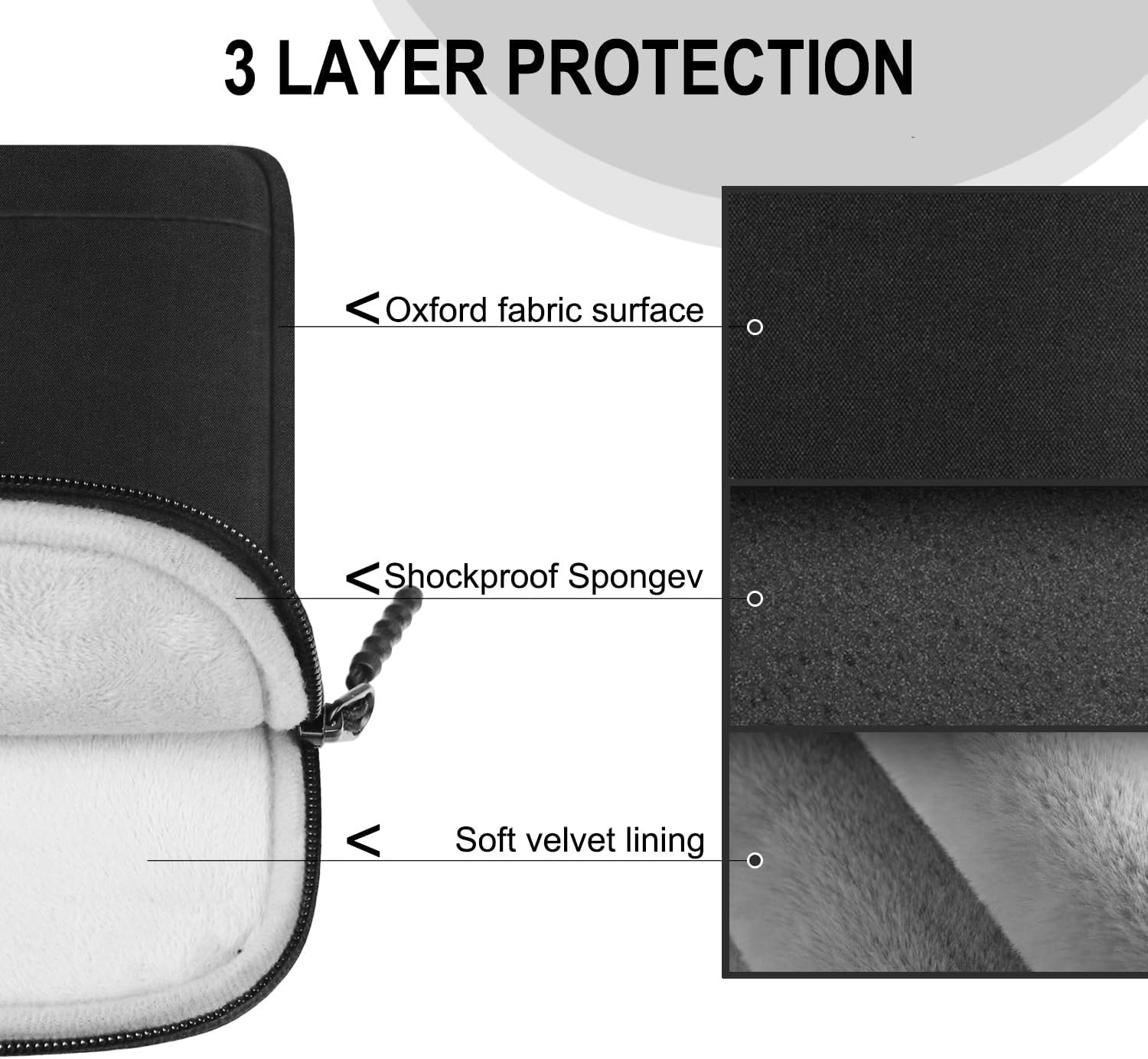 15.6 Inch Laptop Sleeve, Durable Shockproof Case with Front Pocket, Water Resist
