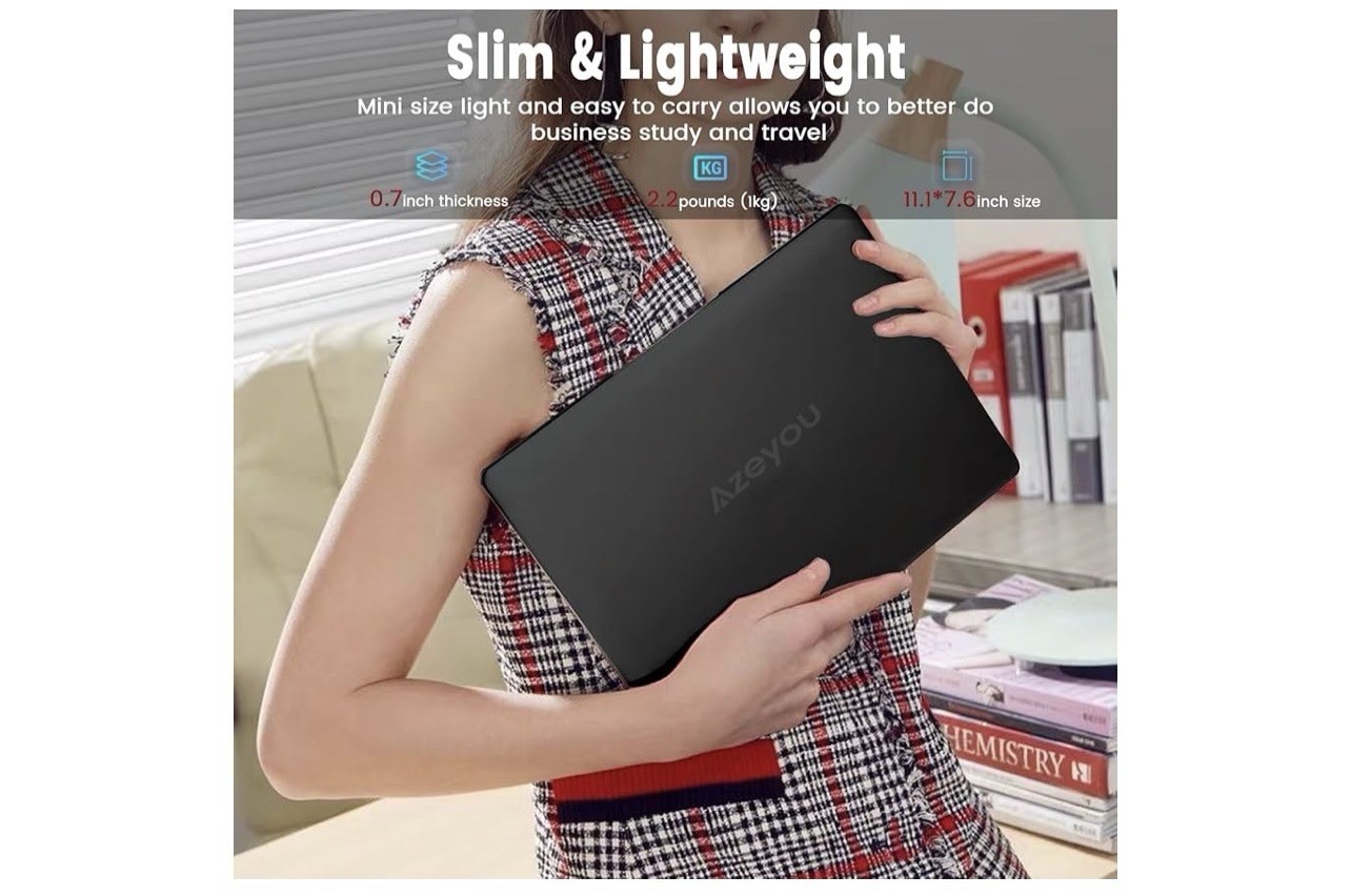 Azeyou 11.6-inch HD Laptop — Student Laptop: 4GB DDR4 RAM, 128GB SSD, OS 11 Pro