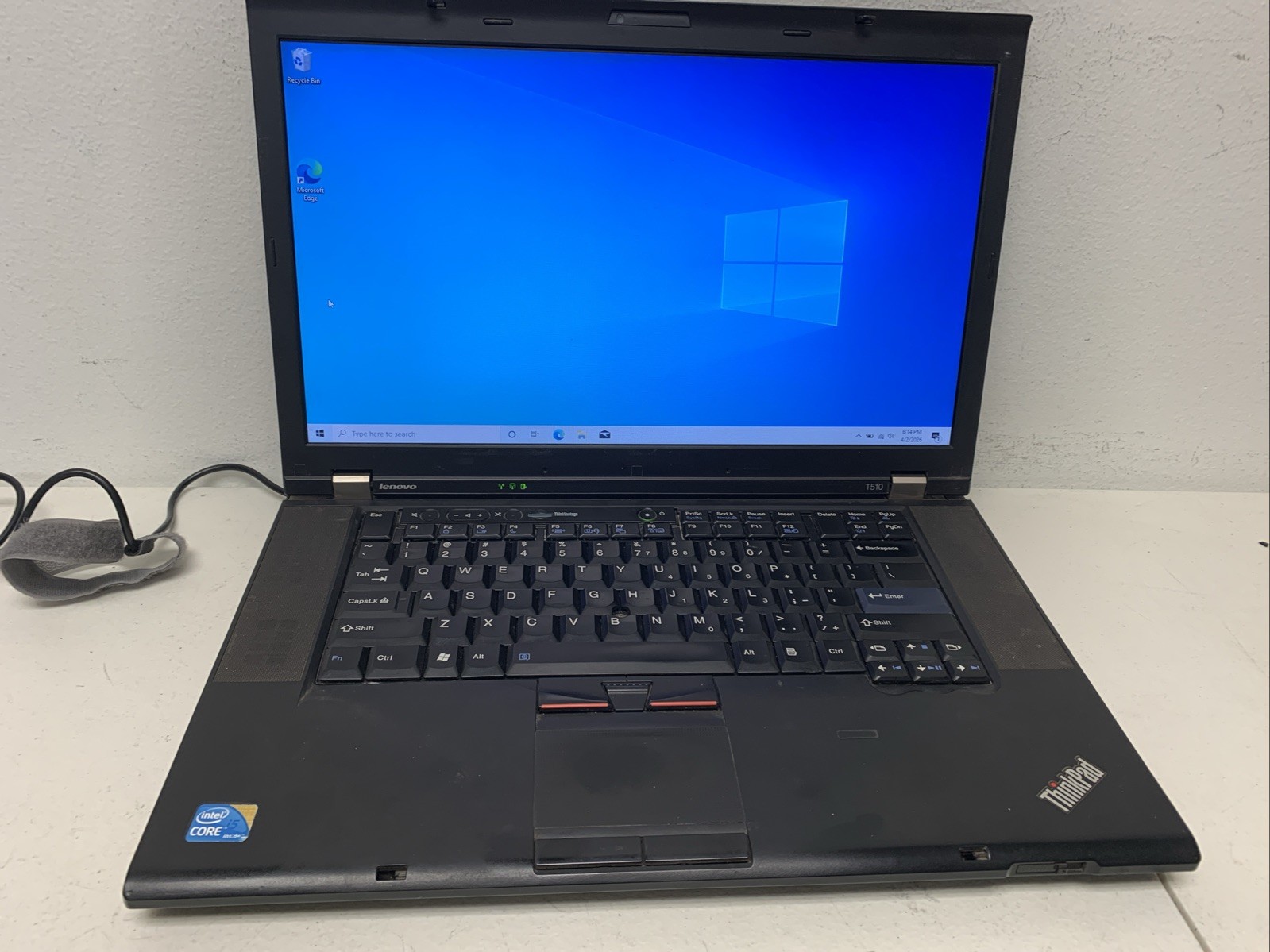 Lenovo ThinkPad T510 Intel i5-M520 2.4GHz 2GB RAM 256B SSD WIND 10 Home Read Des