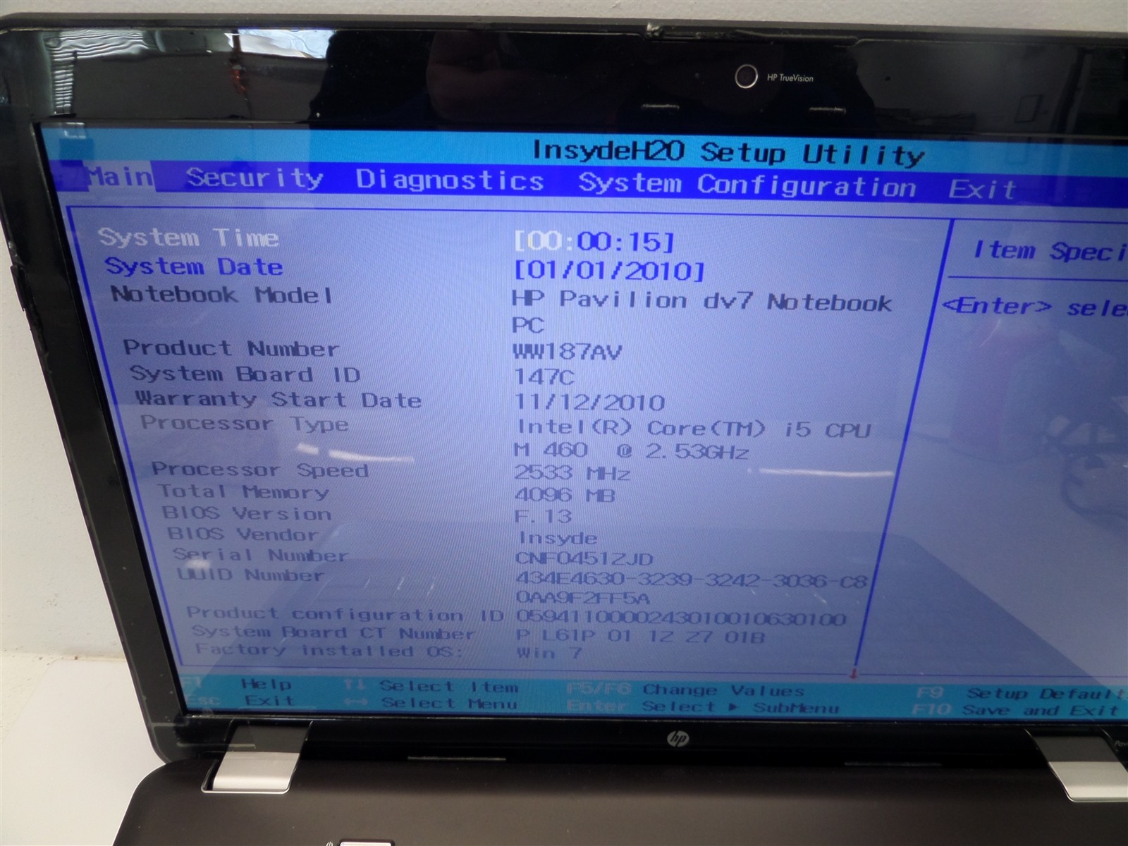 HP Pavilion dv7 Laptop 17.3″ w/ i5-M460 2.53GHz CPU 4GB RAM 500GB HDD Win10