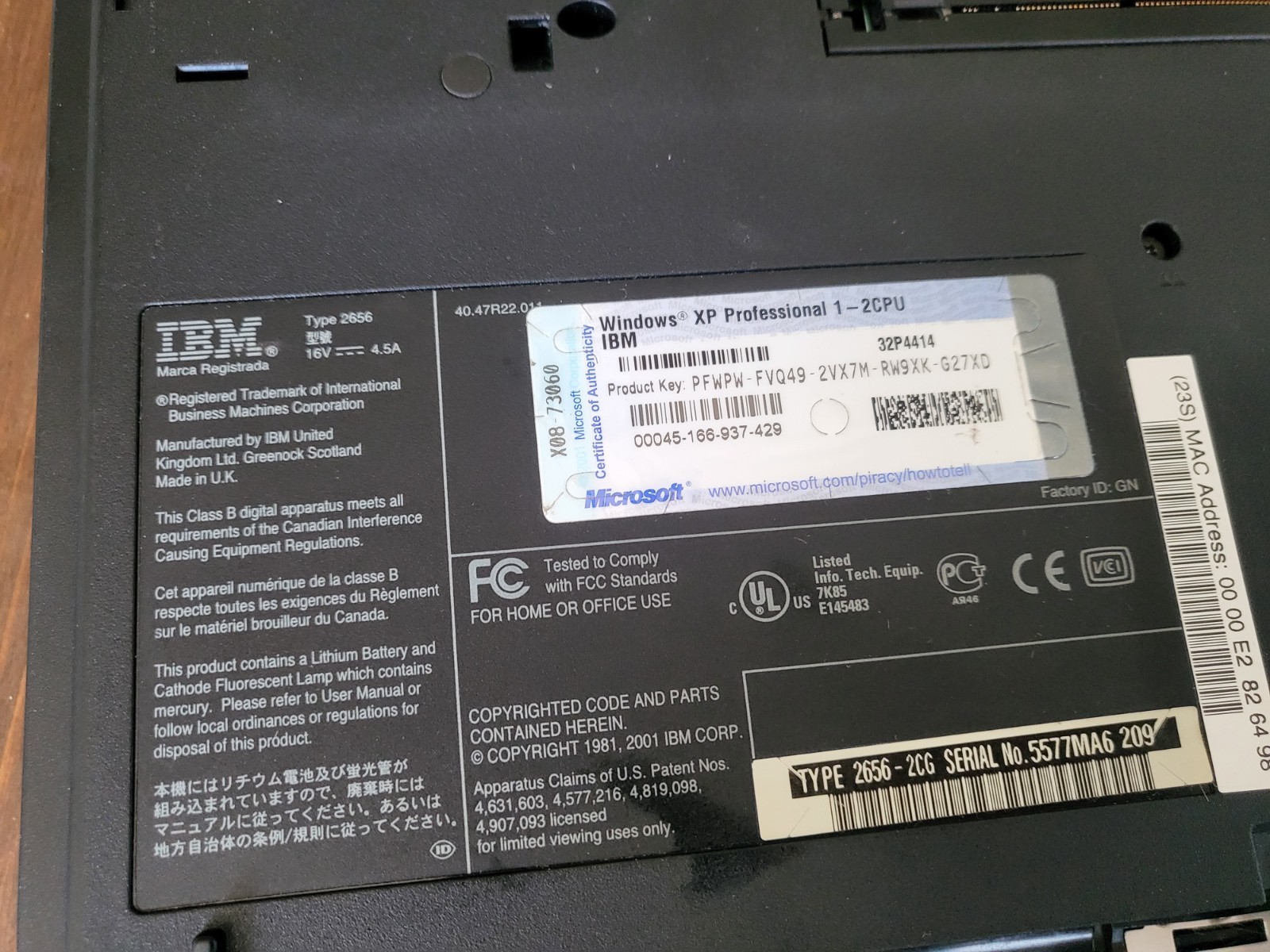 IBM Thinkpad R31 Intel Celeron 1.13GHz 120MB/80GB
