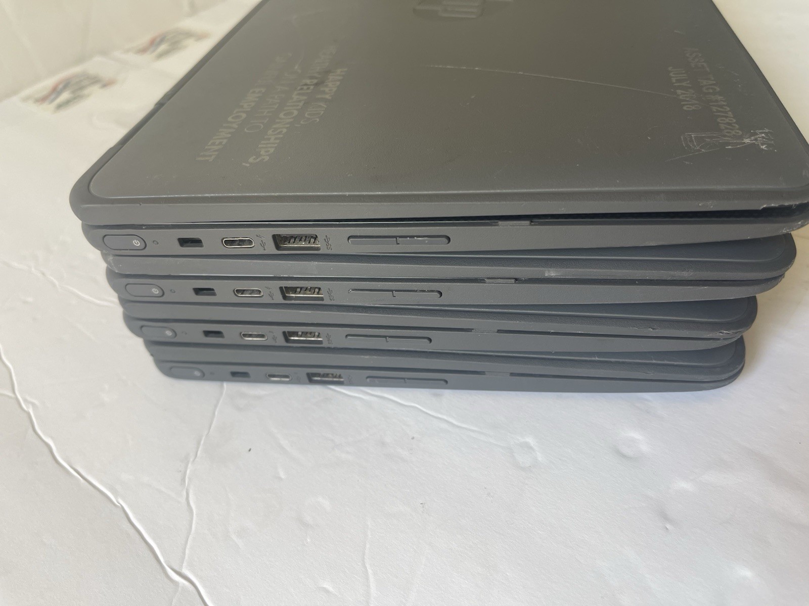 Lot of 4 HP X360 11.6″ Chromebook 2-in-1 TOUCHSCREEN 4GB RAM 32GB *SEE PHOTOS*