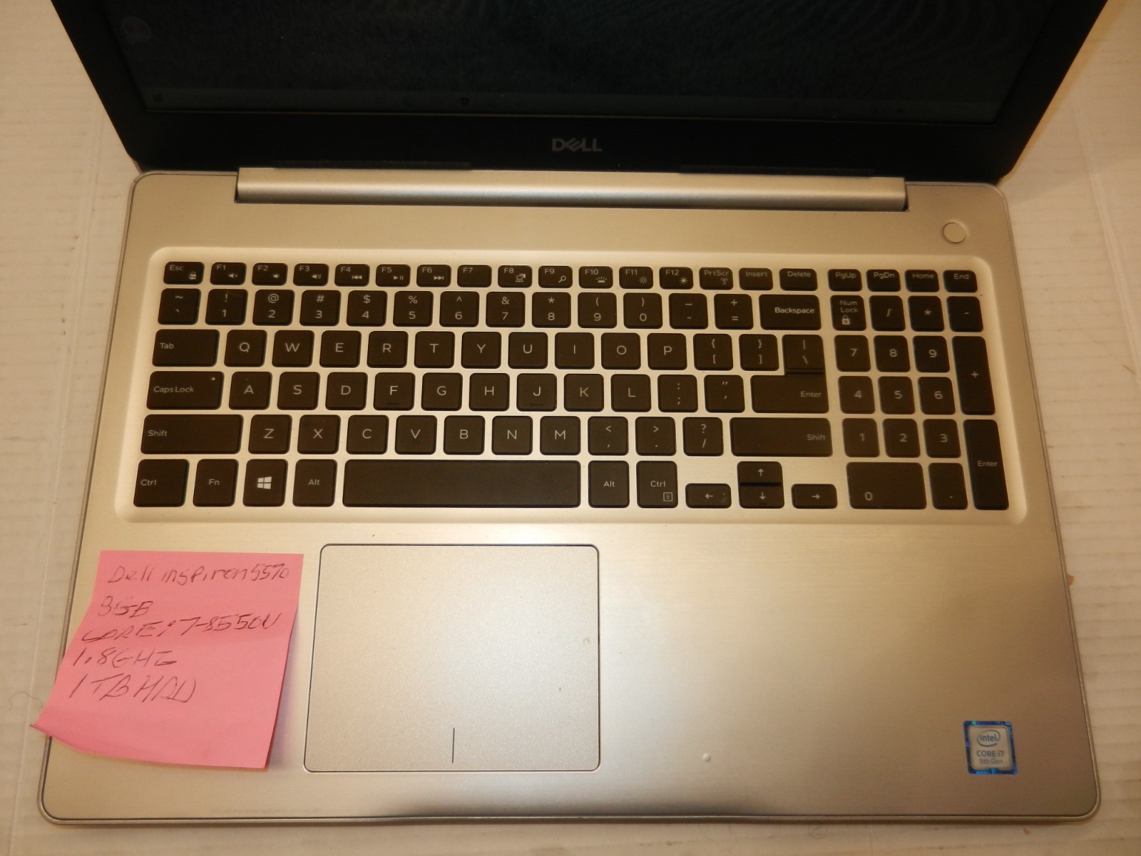 DELL INSPIRON 5570 15.6″ CORE i7-8550U@1.86GHz 8GB RAM 1TB HDD WINDOWS 10