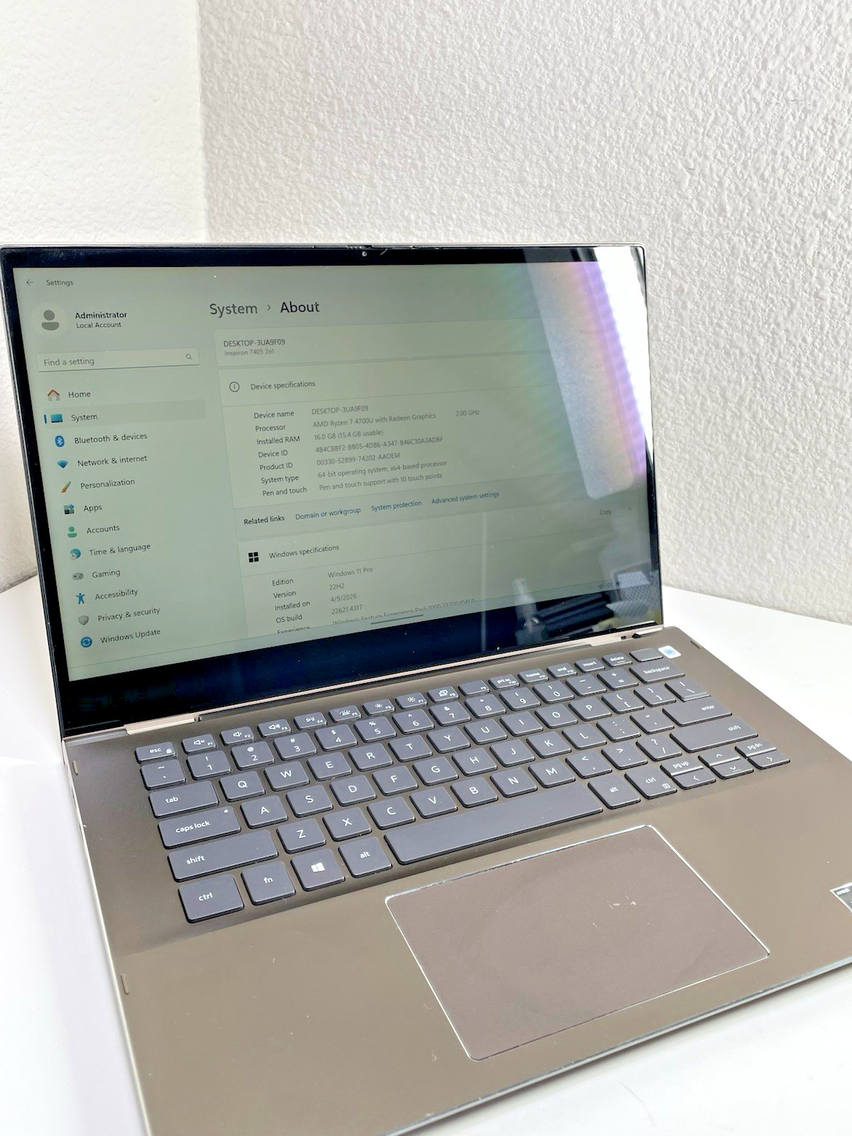 Dell Inspiron 7405 2-in-1 Ryzen 7 4700U 16GB RAM 512GB NVMe Touch Win11Pro