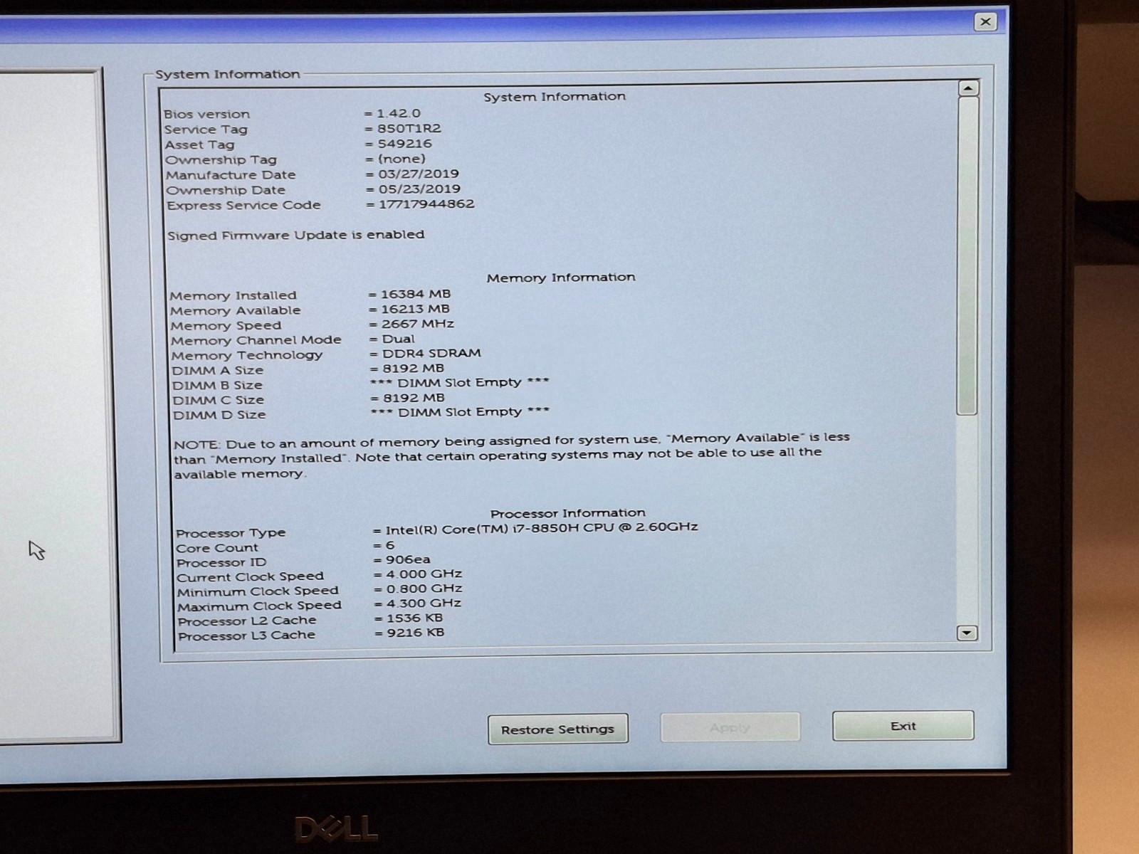 Dell Precision 7530 i7 8850H 256GB SSD 16GB 15.6″ FHD Quadro P1000 Win11P