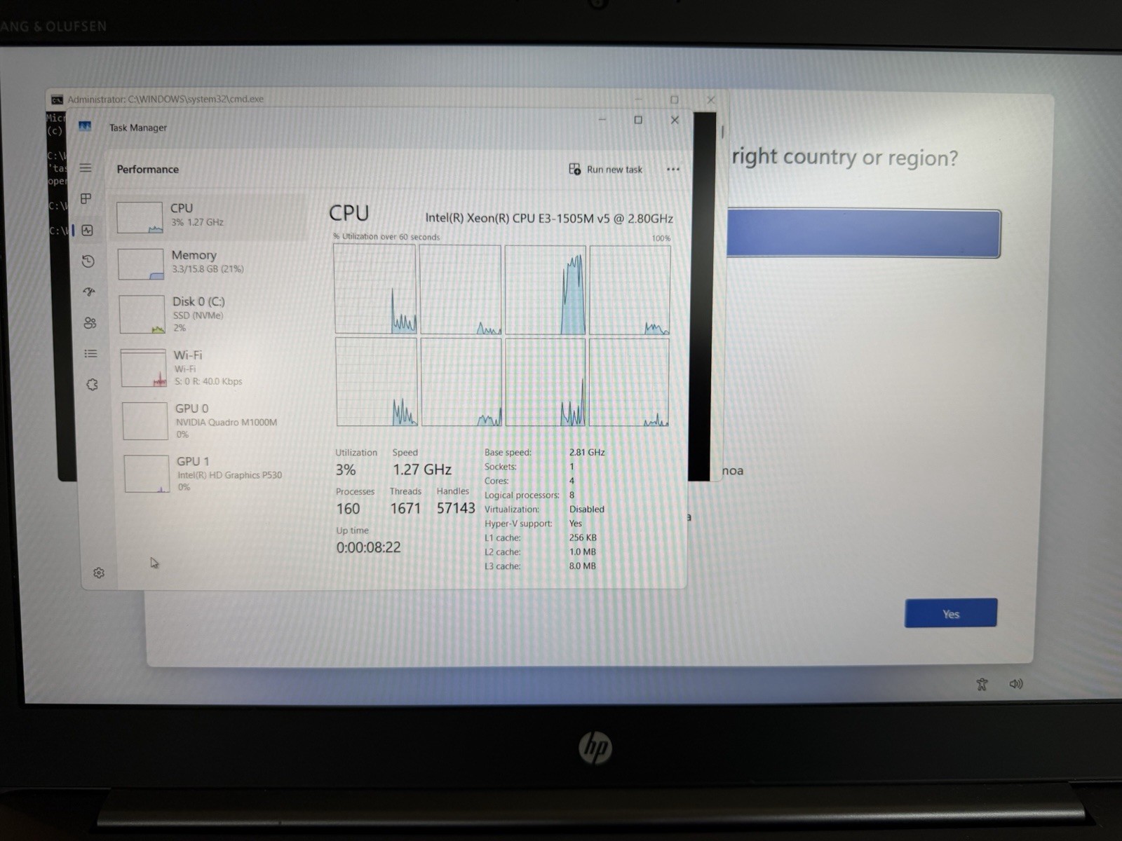 HP ZBOOK 15 G3 XEON E3-1505 V5 16GB RAM 1TB NVME QUADRO M1000M 15.6 IN WIN11