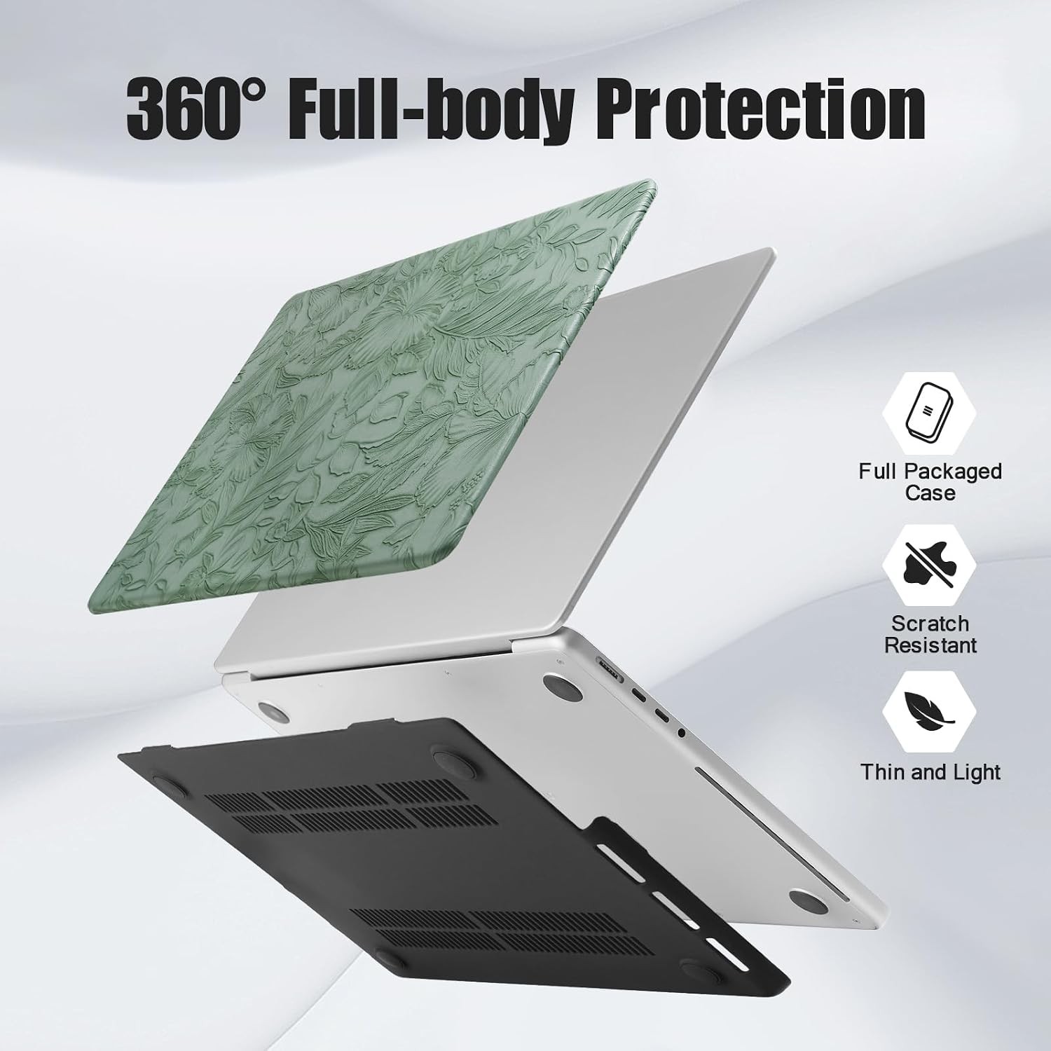 MacBook Air 15 inch Case 2026 2025-2023 M5 M4 M3 M2 A3448 A3241 A3114 A2941 Gree