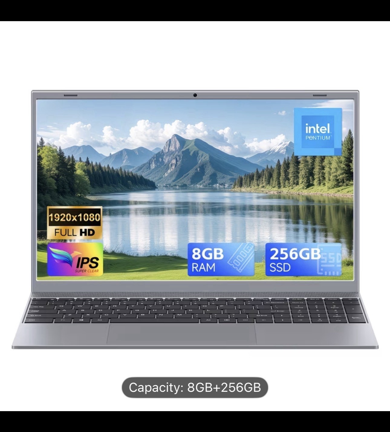 Intel Pentium J3710 15.6″ Laptop 8GB RAM 256GB SSD IPS FHD Stereo Speakers Wi-Fi