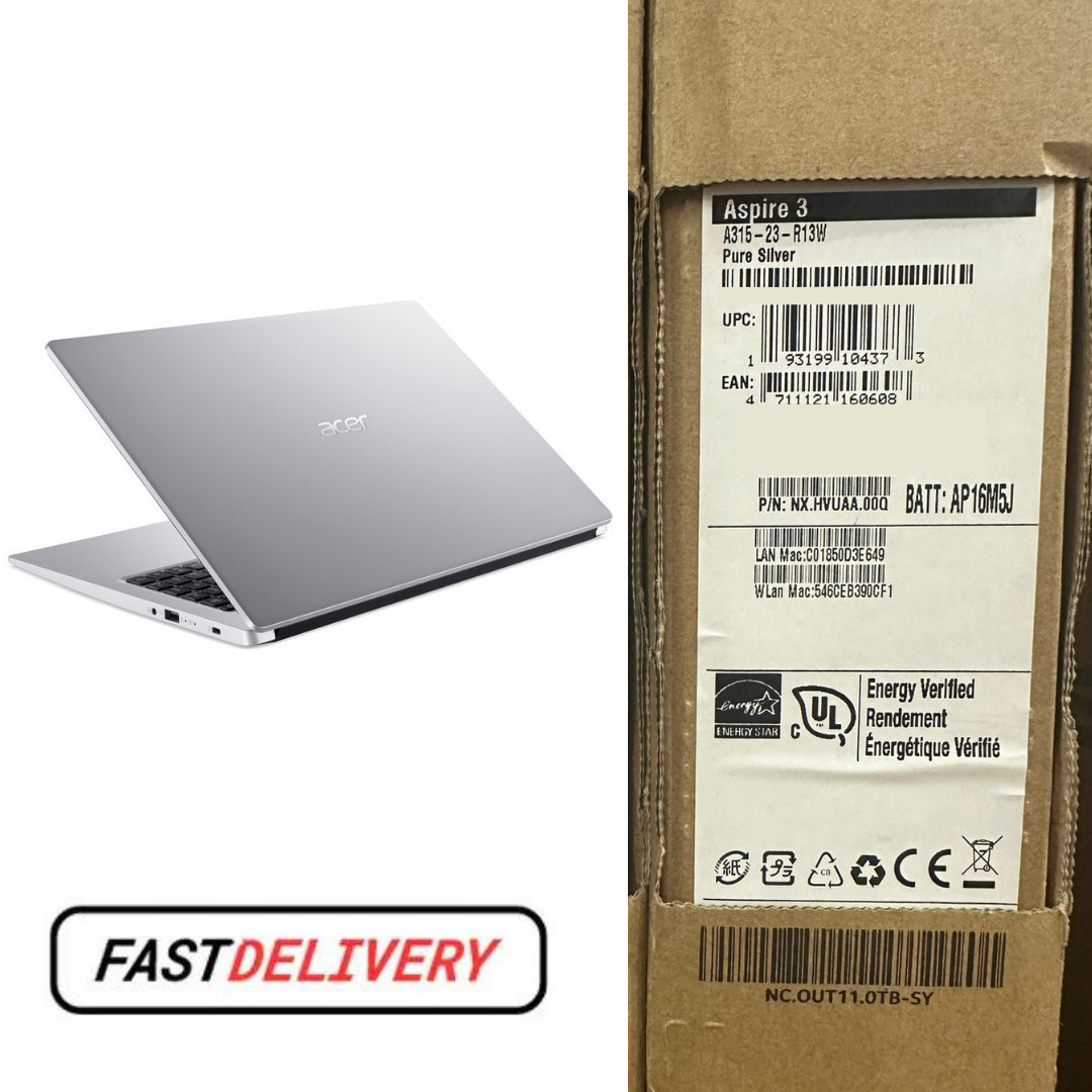 NEW Acer Aspire 3 15.6″ Laptop AMD Athlon 3050U 8GB RAM 256GB SSD Win11 (Silver)