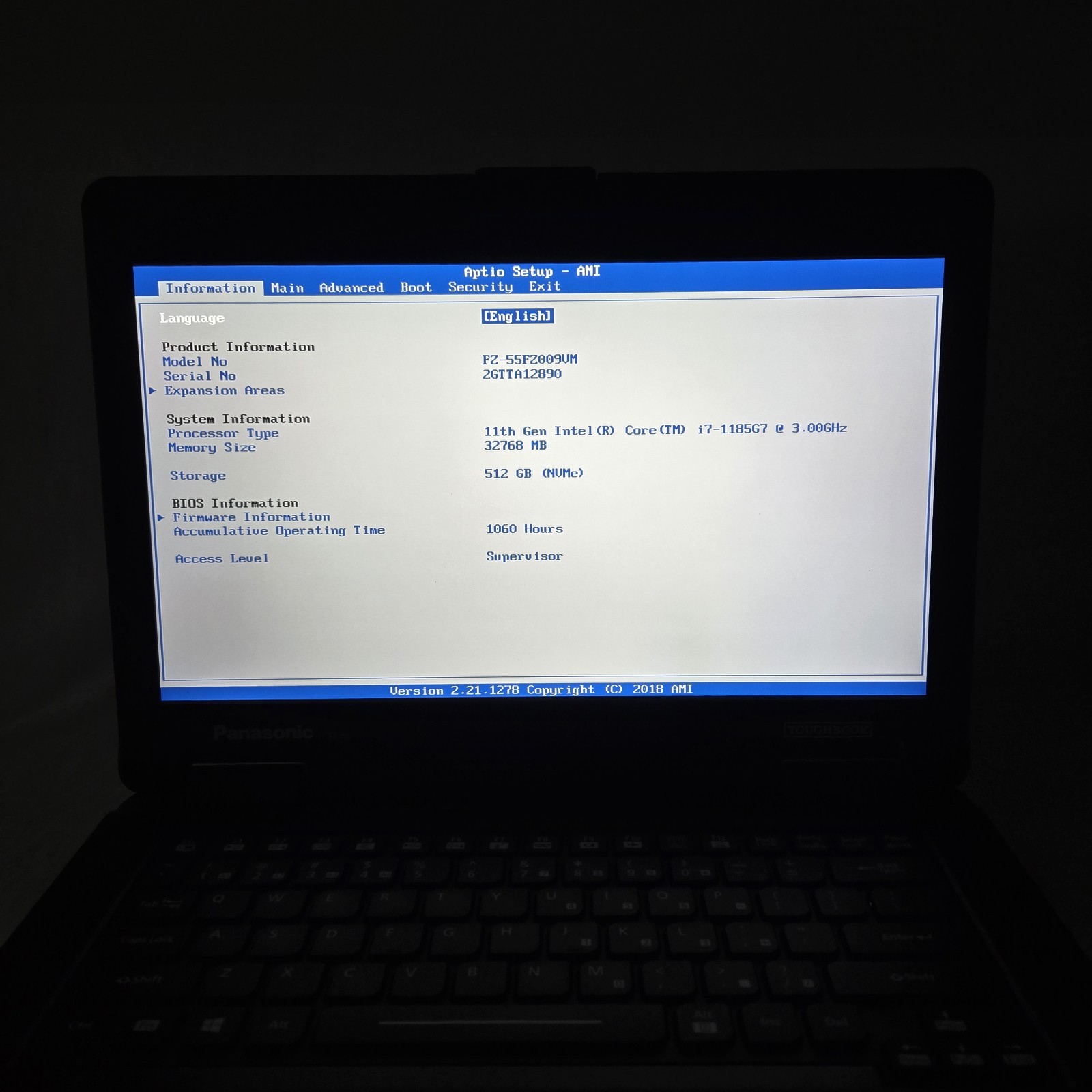 Panasonic Toughbook FZ-55 MK2 i7-1185G7 512GB SSD 32GB Ram – GPS – 4G – Grade B+