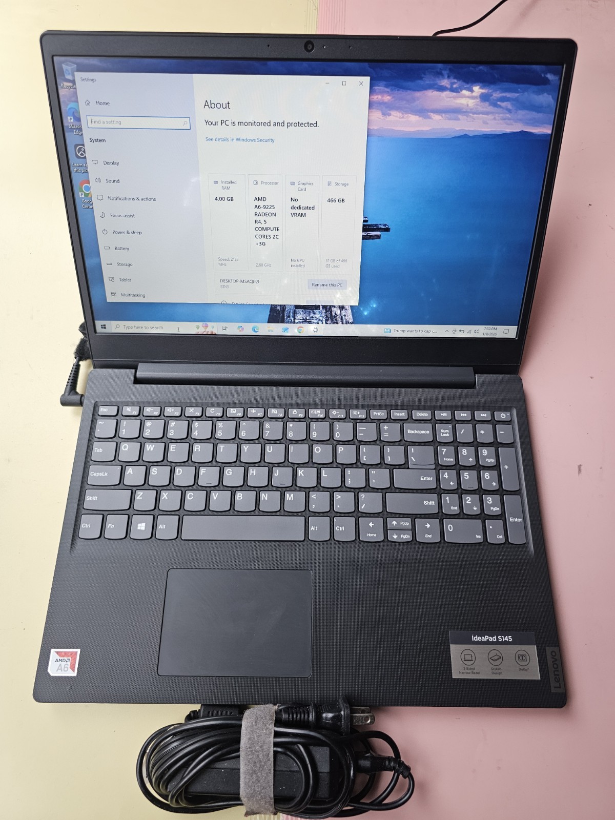 Lenovo IDEAPAD S145 AMD A6-9225 RADEON R4 500GB HDD 4GB RAM WEBCAM