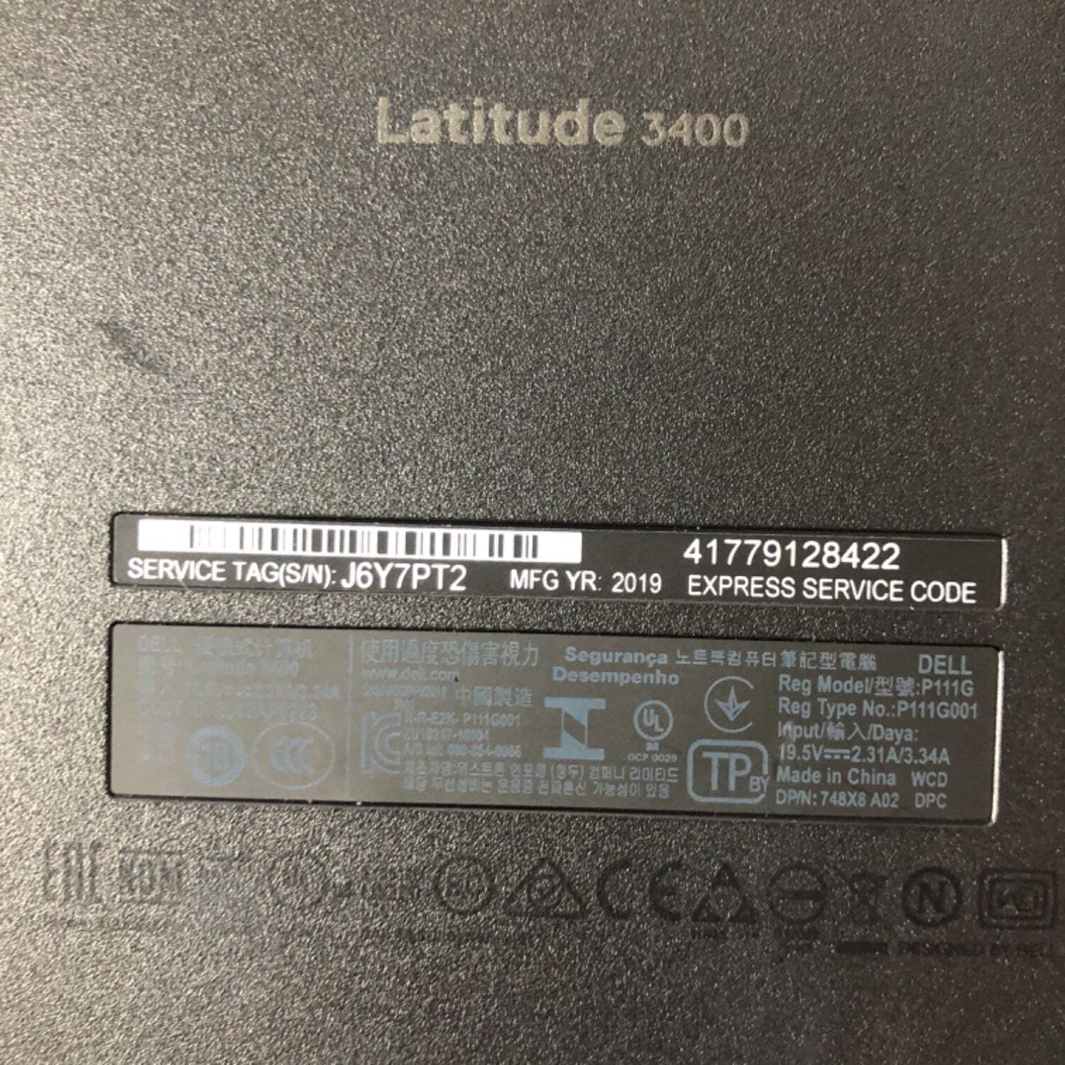 Lot of 2X Dell Latitude 3400 14″ i3-8145u 2.1GHz 8GB RAM NO SSD NO OS