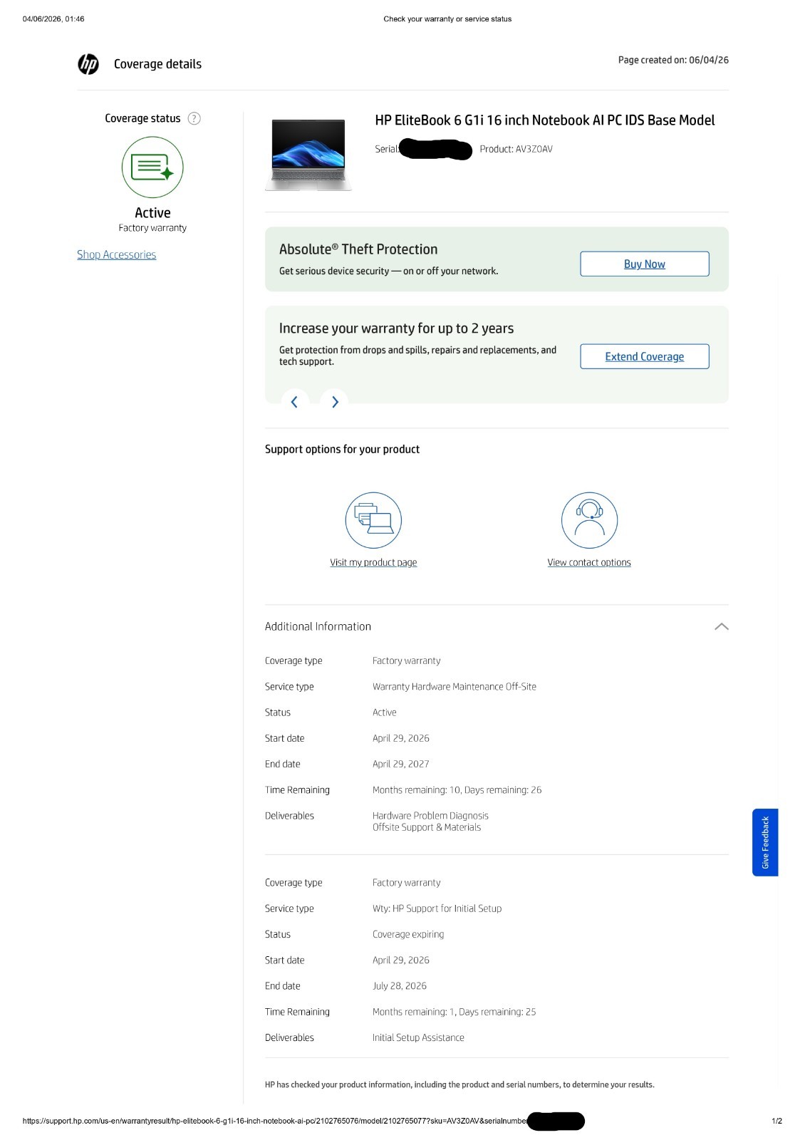 HP – Elitebook 6 G1i AV3Z0AV 16″ ULTRA 7 255U 16GB DDR5 RAM 1TB PCIe SSD