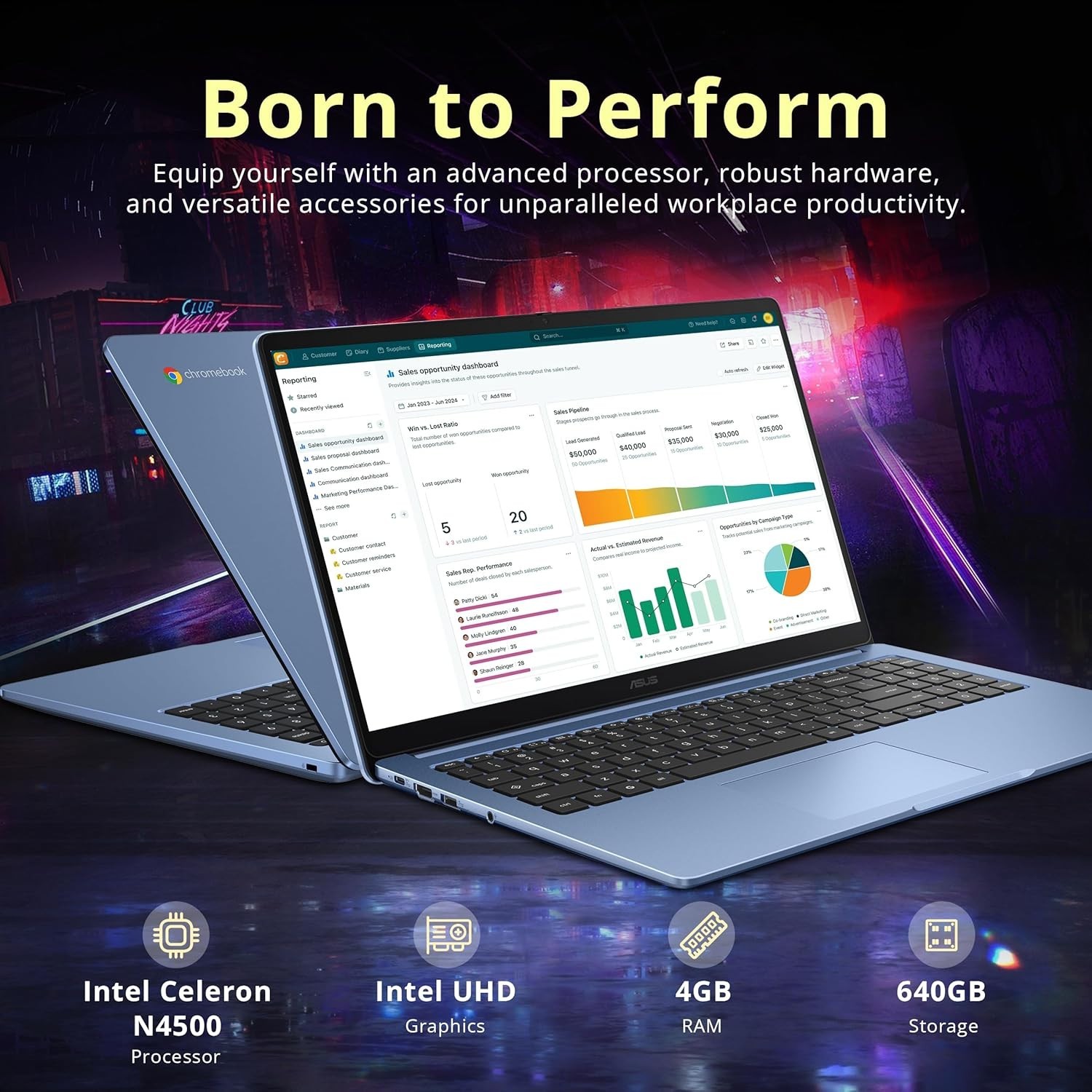 Chromebook CX15 15.6″ FHD IPS Laptop, Intel Celeron N4500, 4GB RAM, 640GB Sto…