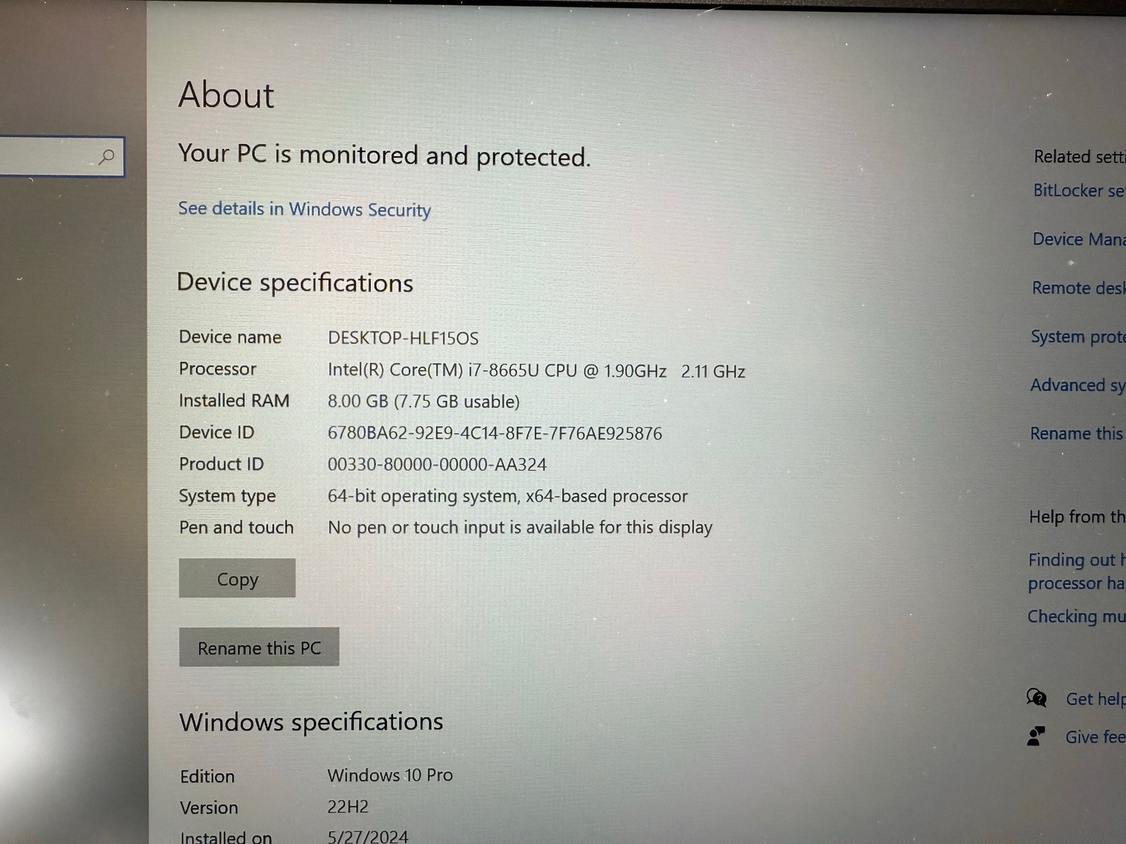 Lenovo Thinkpad T490s i7-8665U 1.9GHz, 8GB, 14″, No Drive, Dock, AC Adapter