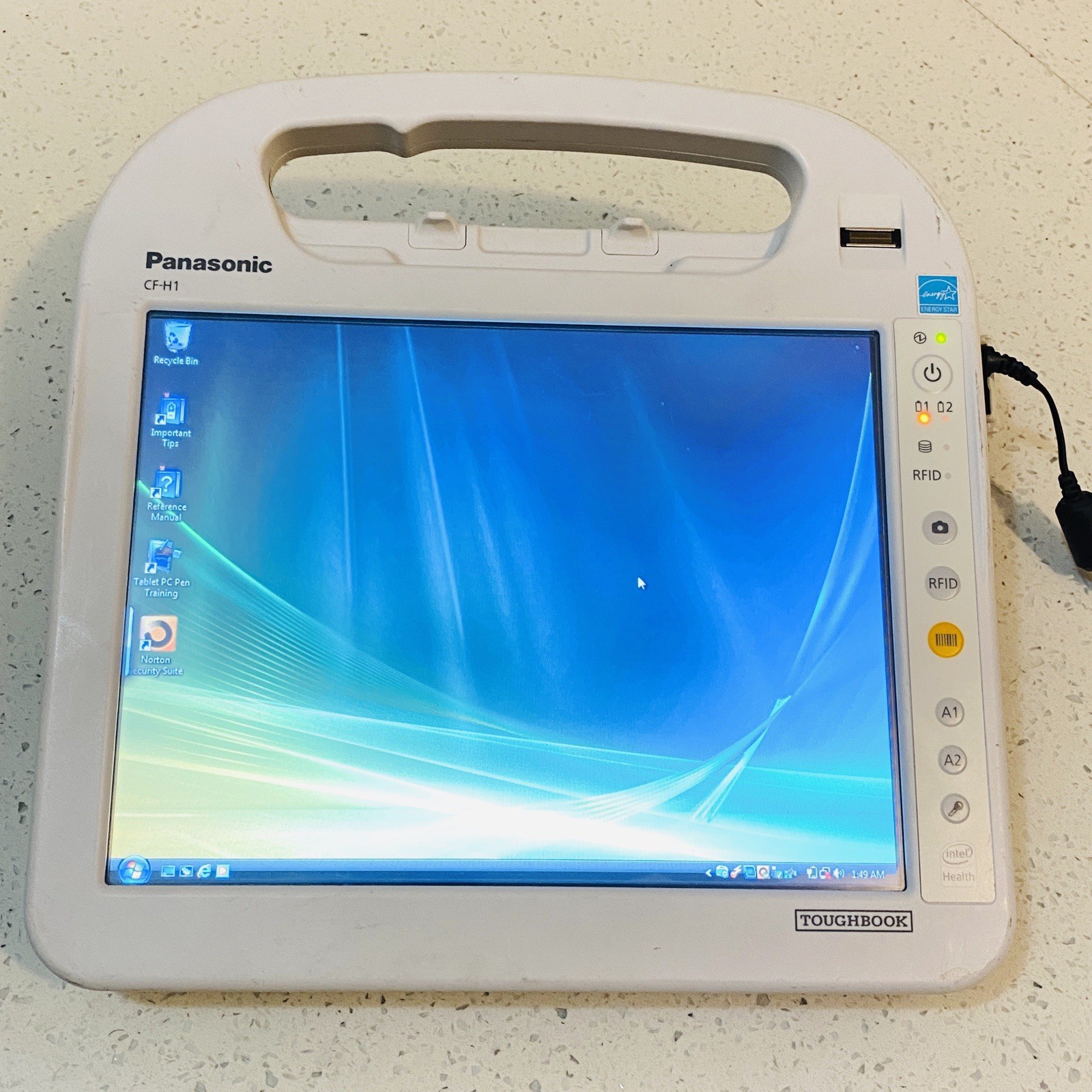 Vintage Panasonic Toughbook CF-H1 Tablet w/ Dock Windows 7 80GB HDD Read…