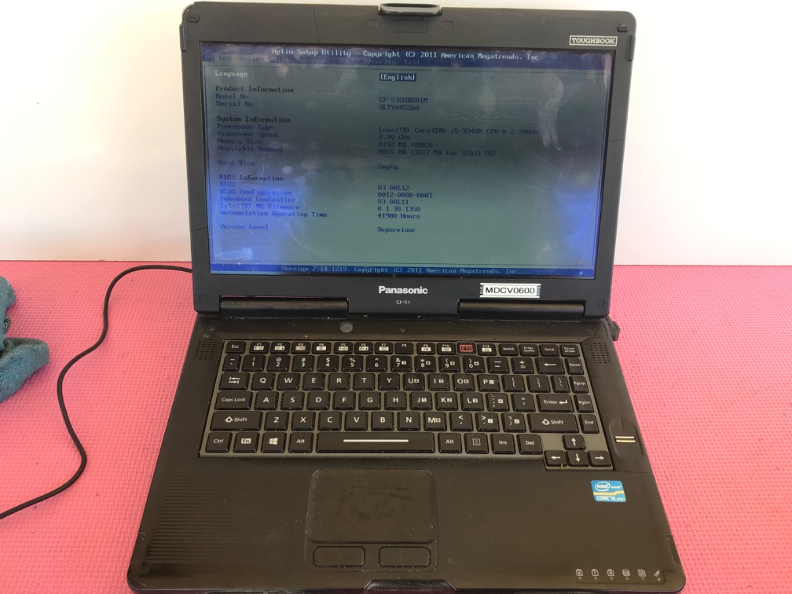 Panasonic Toughbook CF-53 i5-3340M 2.7GHz 8Gb NO HD/ Caddy MK3 53SUREA1M #2