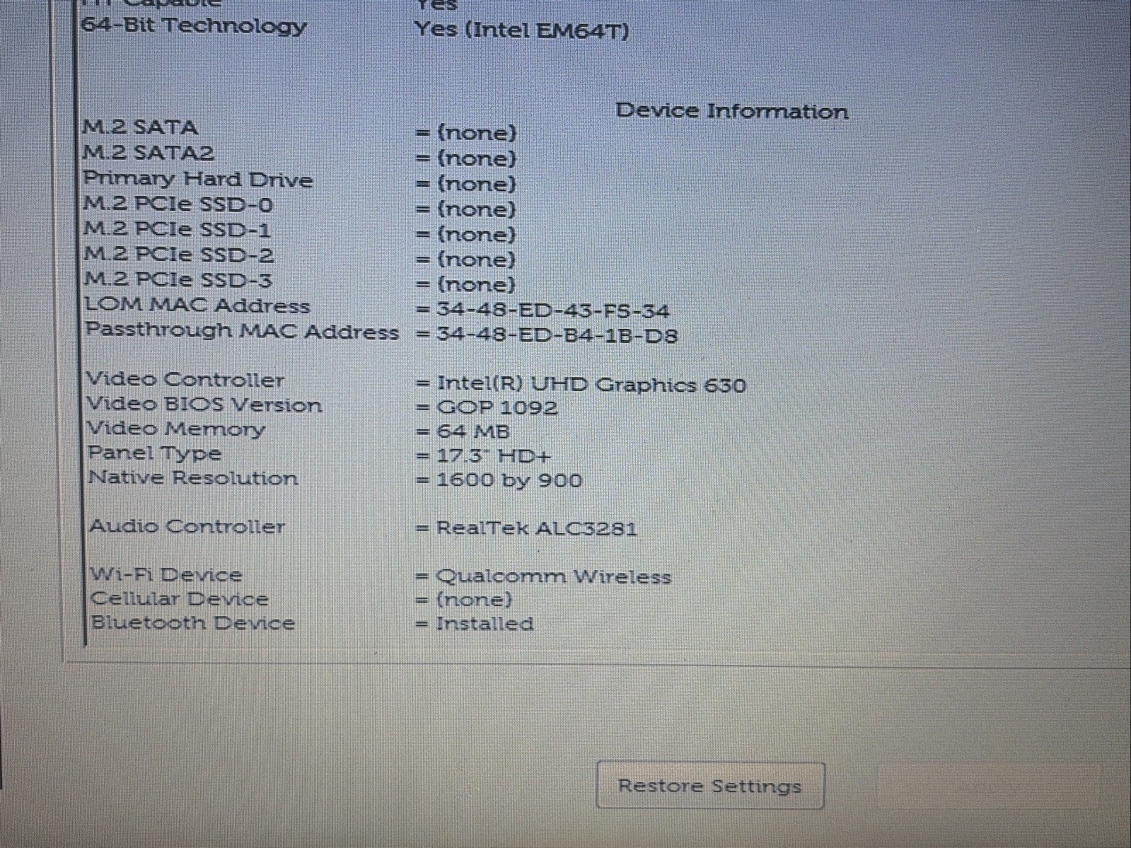 Dell Precision 7740 HD+ 17.3″ 2.60GHz i7-9750H 16GB No OS/SSD No Battery Cover
