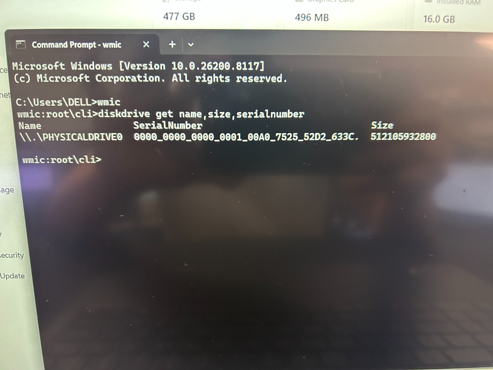 DELL 15 DC15255 G8MK9, AMD Ryzen 7 7730U, 2.00 GHz, 16 GB RAM, 512 GB NVMe SSD