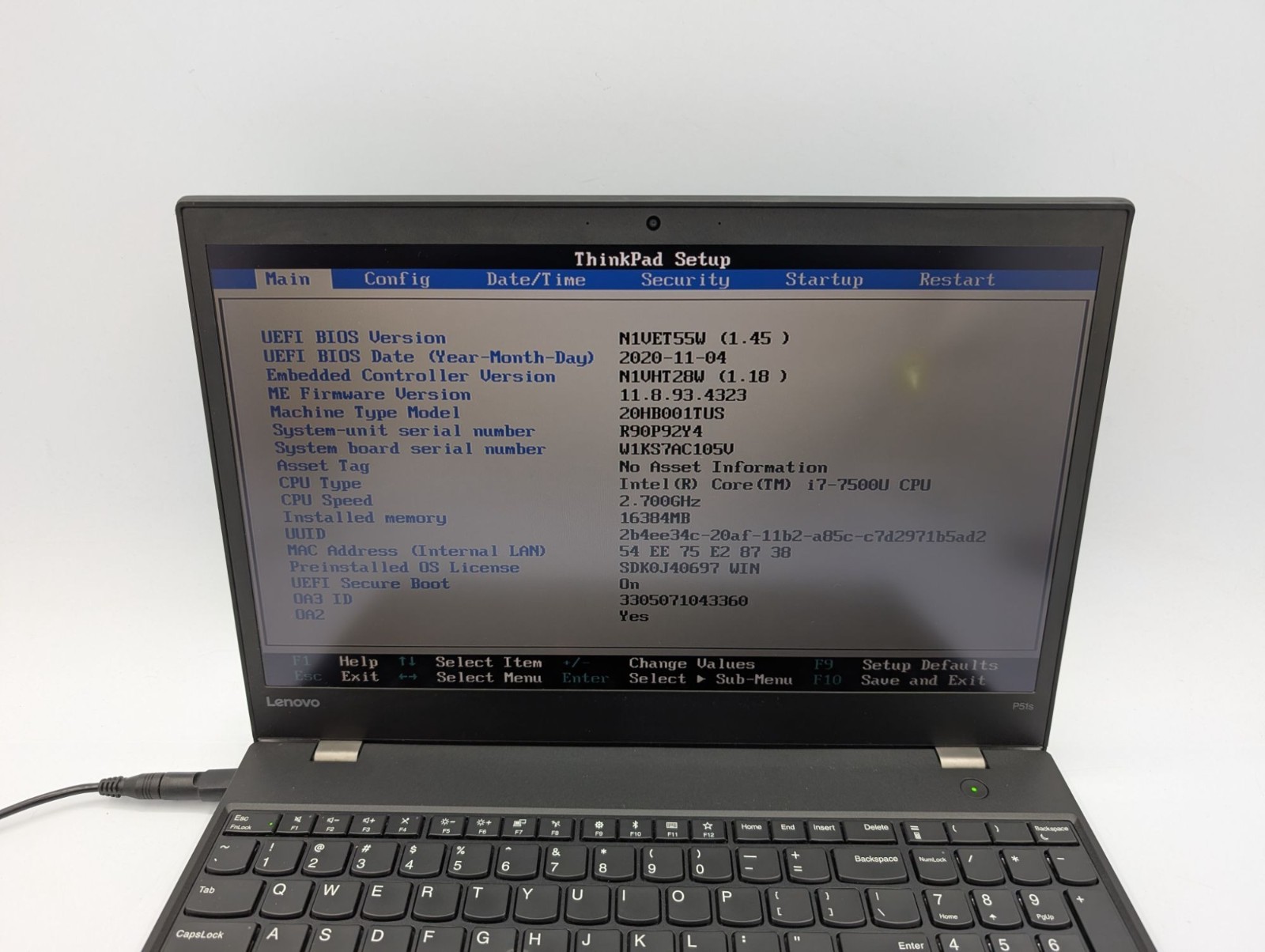 Lenovo ThinkPad P51s 15.6″ Display Intel Core i7-7500U 2.70 GHz Black Laptop