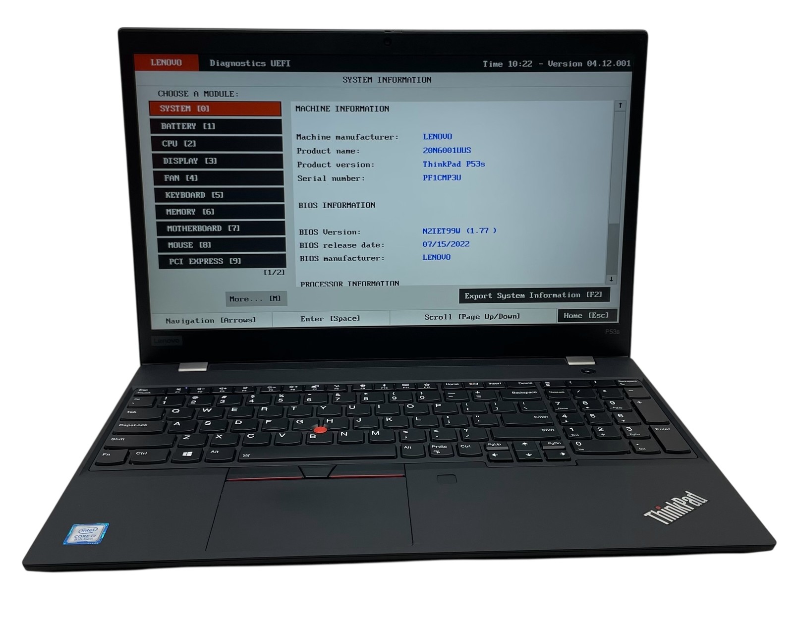 Lenovo ThinkPad P53s 15″ – i7 1.8GHz – 16GB RAM – 512GB SSD – Grade D