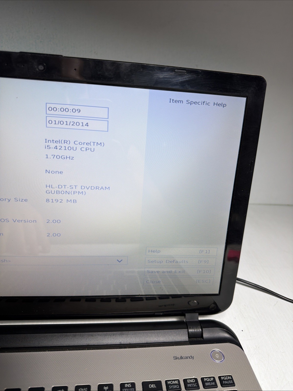 Toshiba Satellite L55 15″ Laptop i5-4210u 8gb Ram No Drives Boots Bios