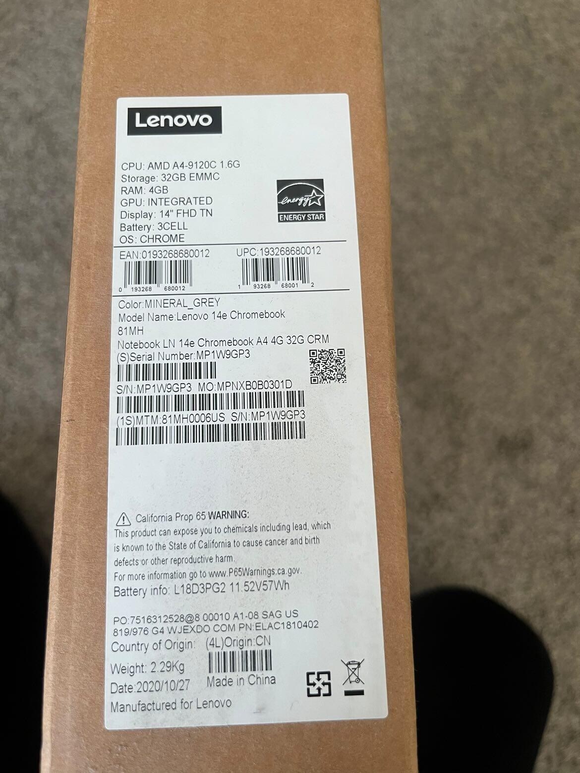 Lenovo 14e Chromebook AMD 9120C