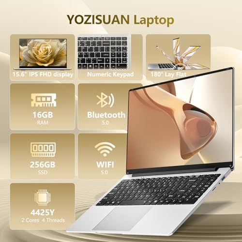 15.6″ Laptop Computer 16GB RAM 256GB SSD,Traditional Laptop Computers with