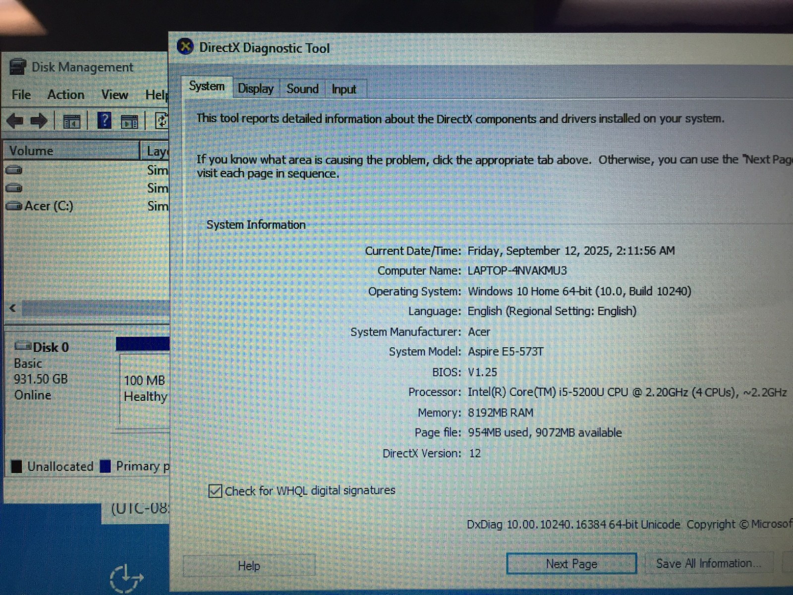 *Bad Batte* Acer Aspire E 15 E5-573T-59RC 15.6 Touch Laptop/i5-5200U/8GB/1TB HDD