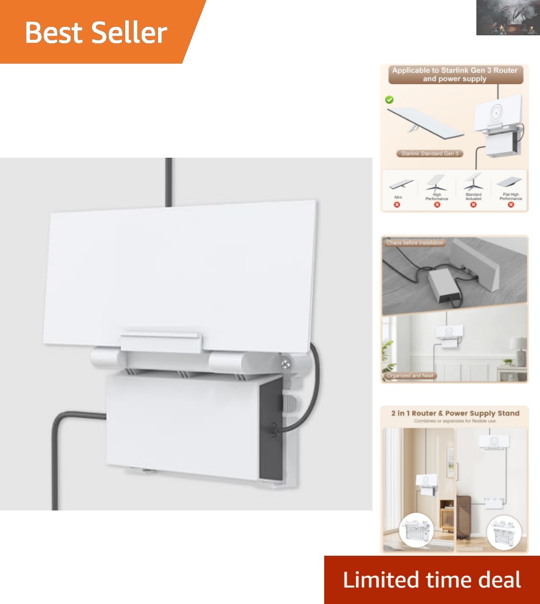 Compact & Secure 2-in-1 Starlink Gen 3 Mount Kit: Perfect for Modern Homes