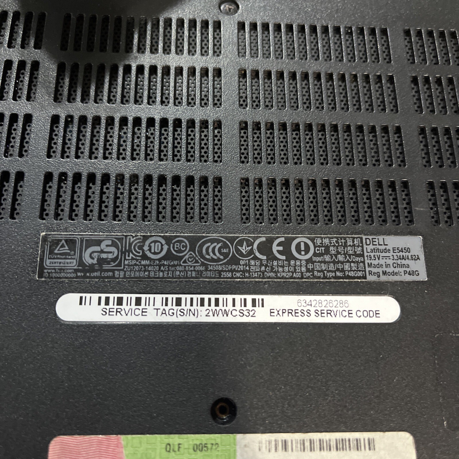 DELL LATITUDE E5450 INTEL CORE I5-5300U 2.30GHZ 8GB RAM NO HD