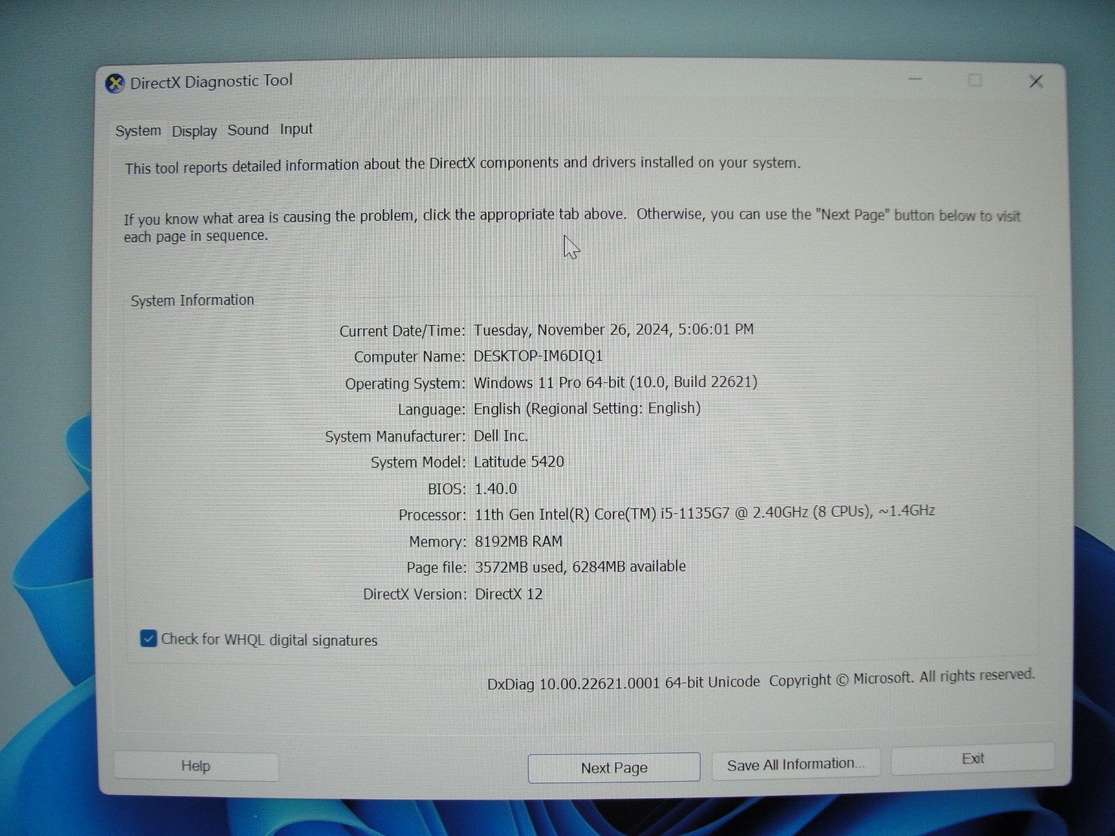 Dell Latitude 5420 14” HD Core i5-1135G7U 3.86GHz 8GB 256GB SSD+Charger Original