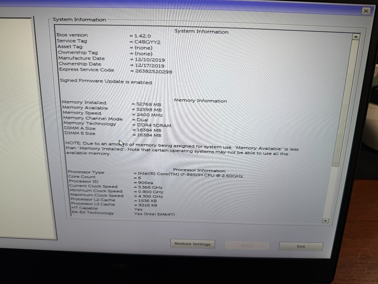 Dell Precision 7530 i7-8850H 32GB 256GB NVMe Quadro P2000 Win11P 130W Charger
