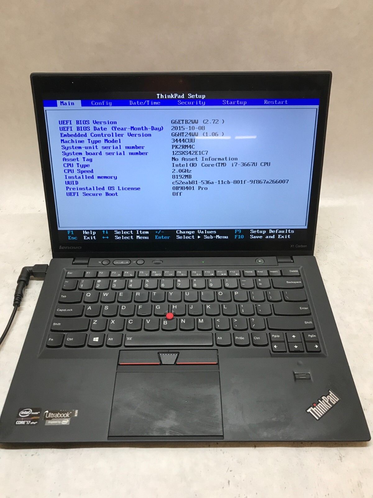 Lenovo X1 Carbon 1st Gen 14″ Laptop Intel i7-3667U 2.0GHz 8GB RAM NO HDD/OS – DW