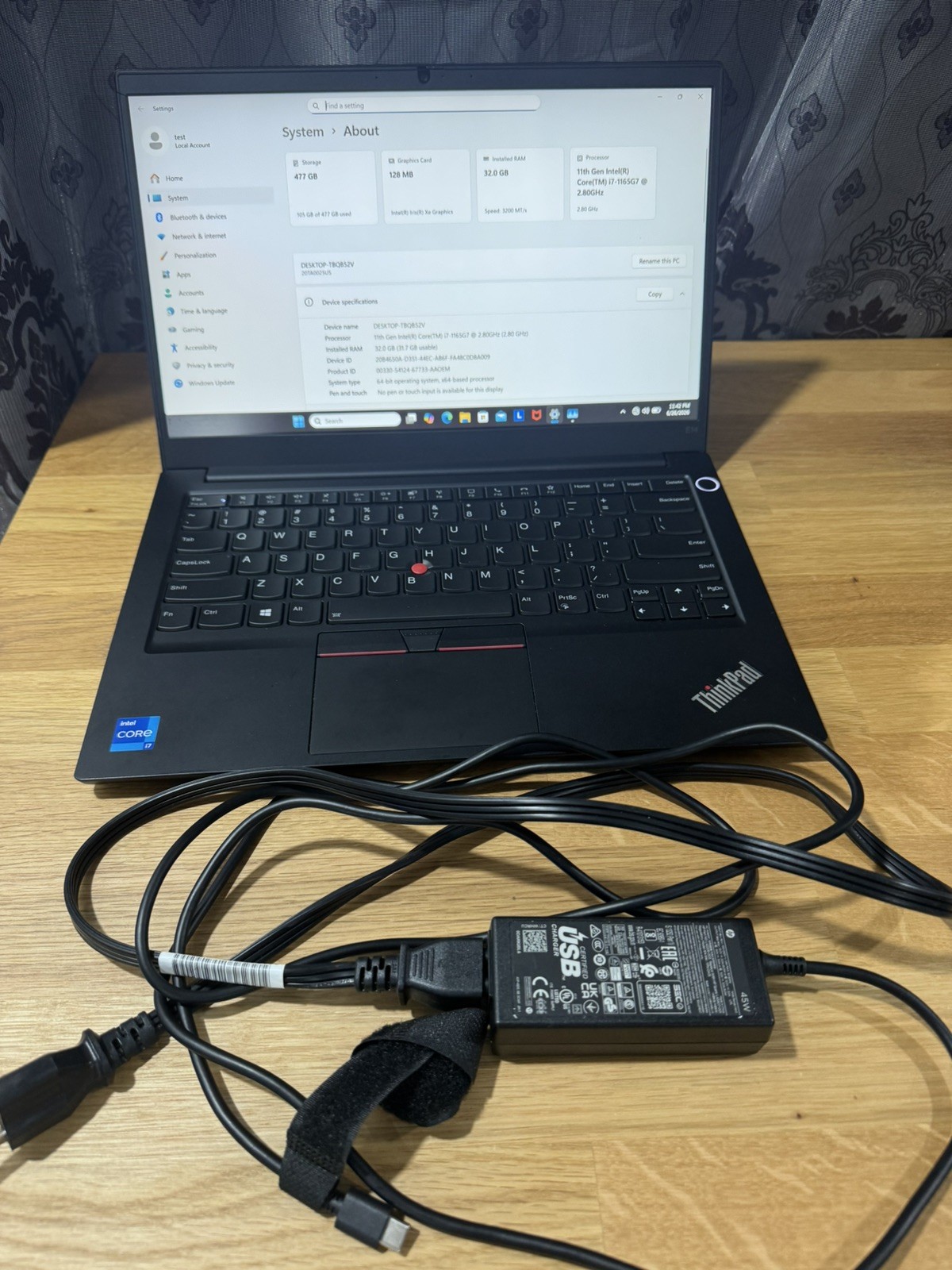 Lenovo ThinkPad T14 Gen 2 14″ i7-1185G7 32GB RAM 512GB SSD Windows 11 Pro
