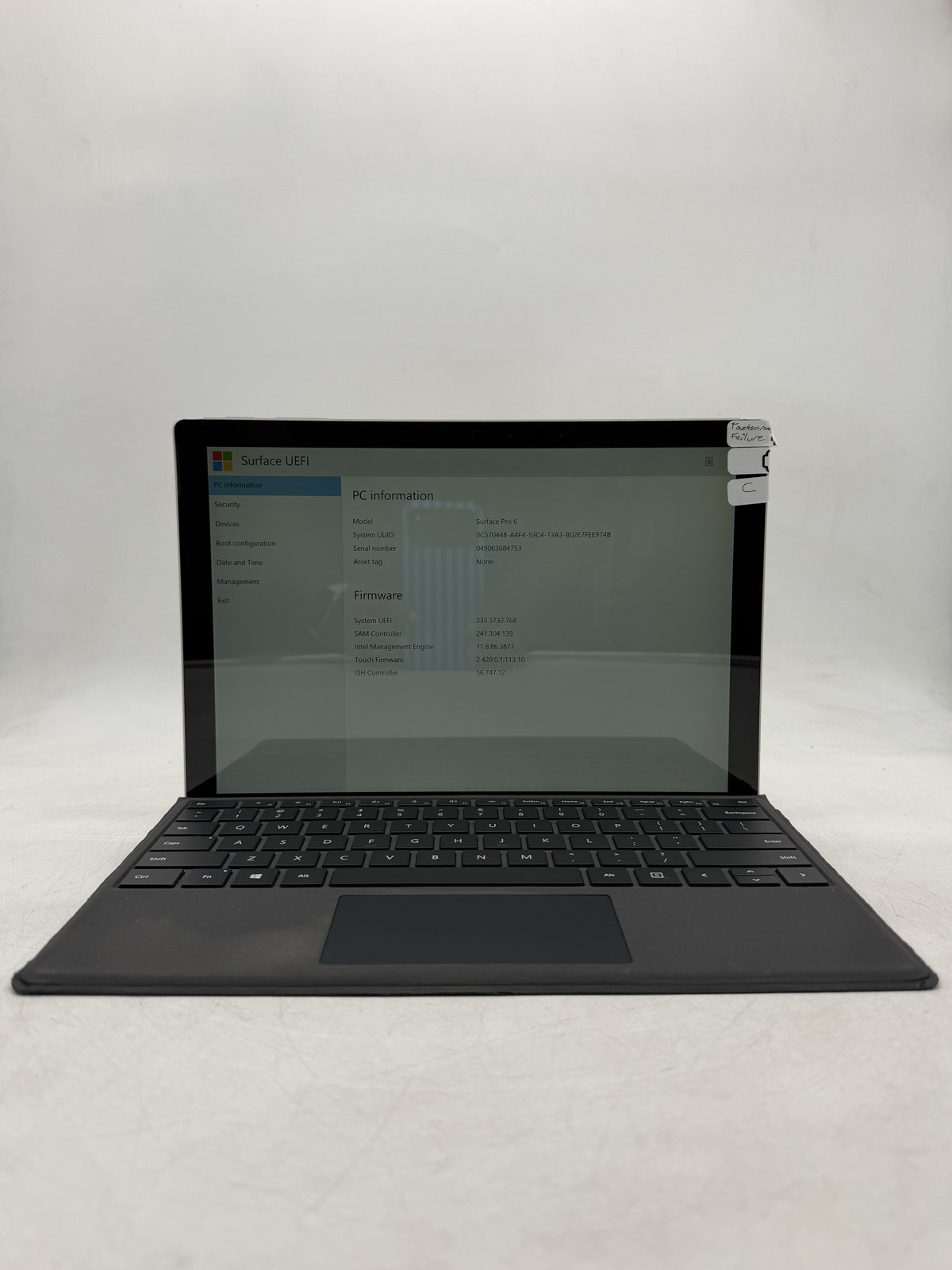 Microsoft Surface Pro 6 12.3in i5-8350U 8GB 128GB NO OS READ