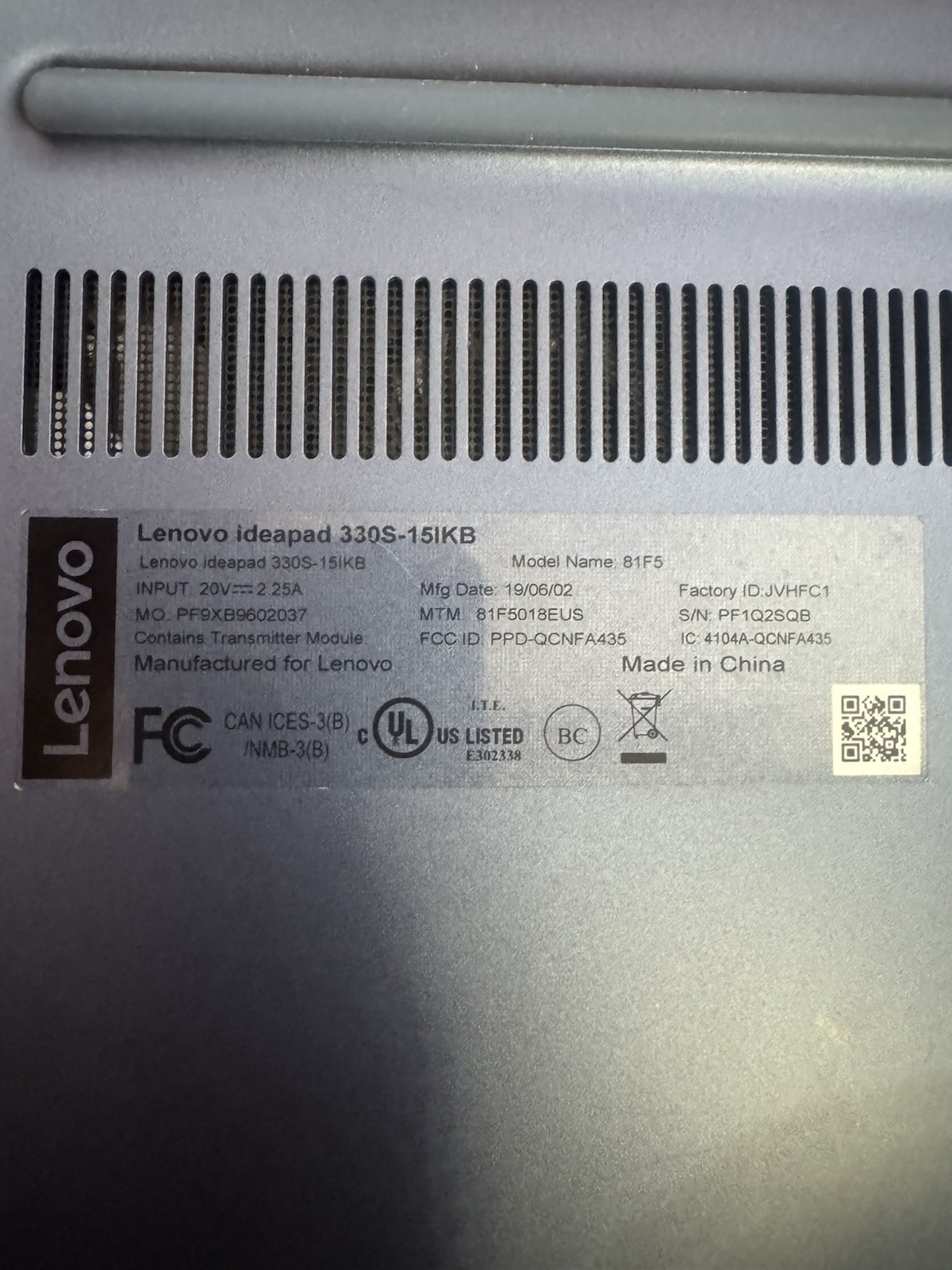 Lenovo IdeaPad 330S-15IKB 15.6″ Laptop Intel Core i3 8th Gen Windows Blue