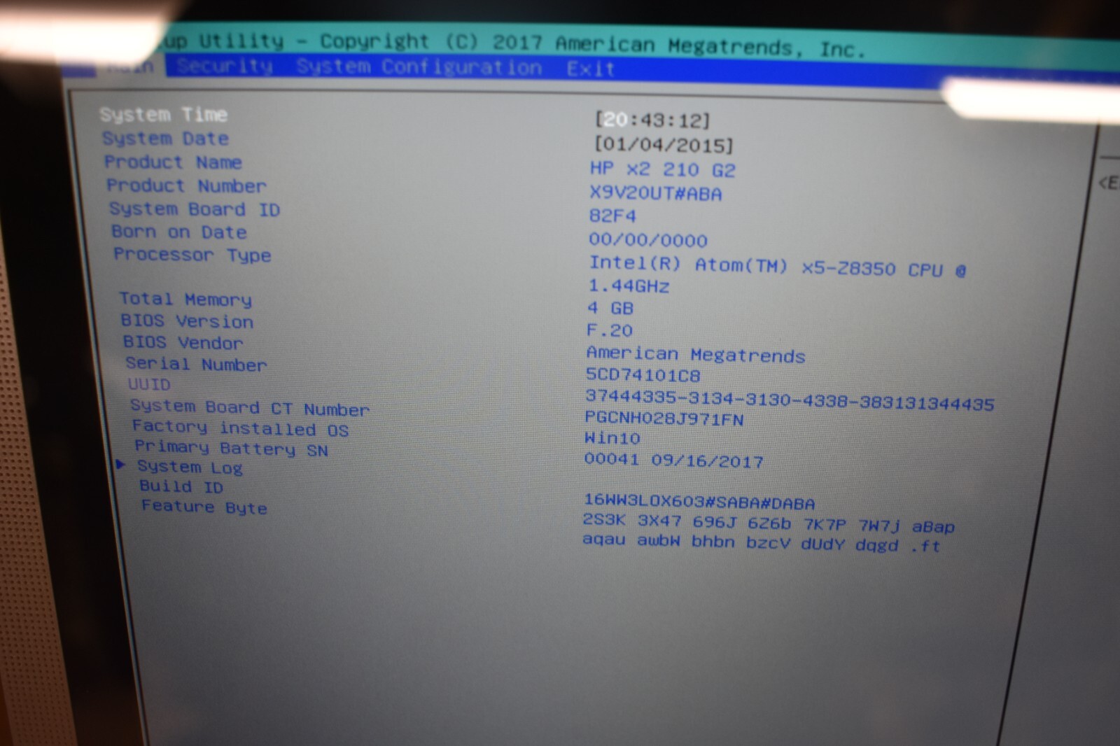 HP x2 210 G2 10.1″ Atom X5-Z8350 @ 1.44GHz 4GB Laptop