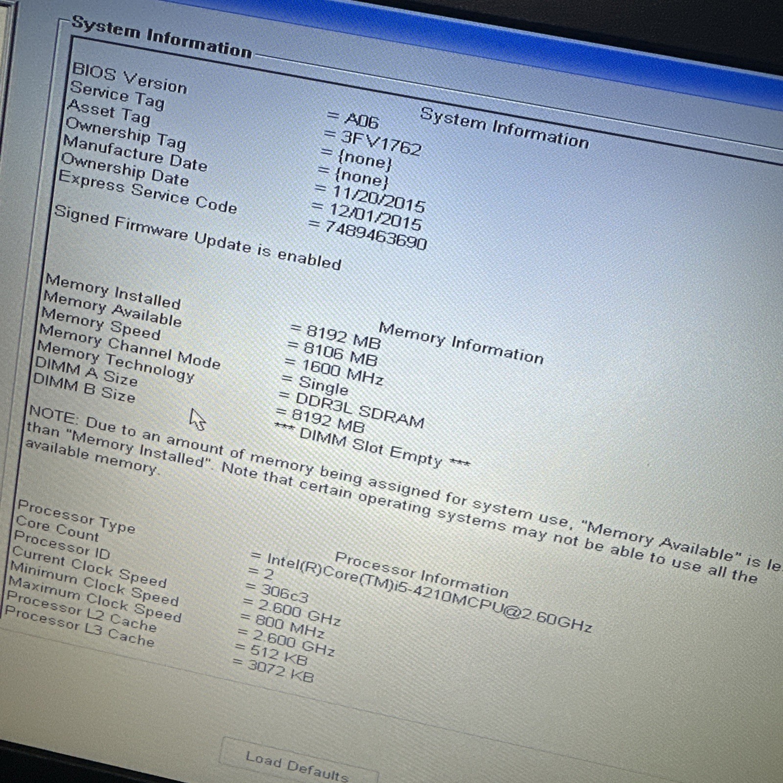 Dell Precision M2800 15″ Laptop i5-4210M 8gb Ram No Drives No Battery Boots Bios